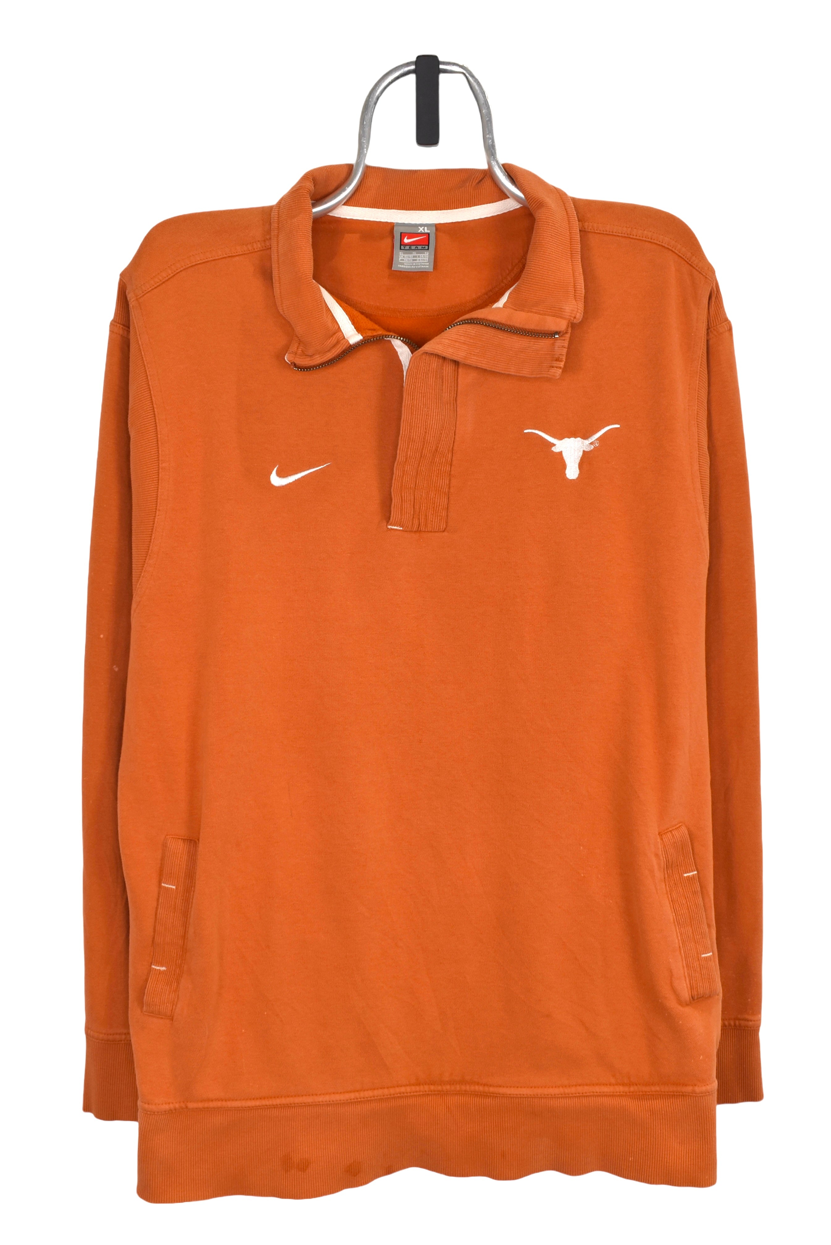 Vintage Texas Longhorns 1/4 zip (XL), orange Nike embroidered sweatshirt