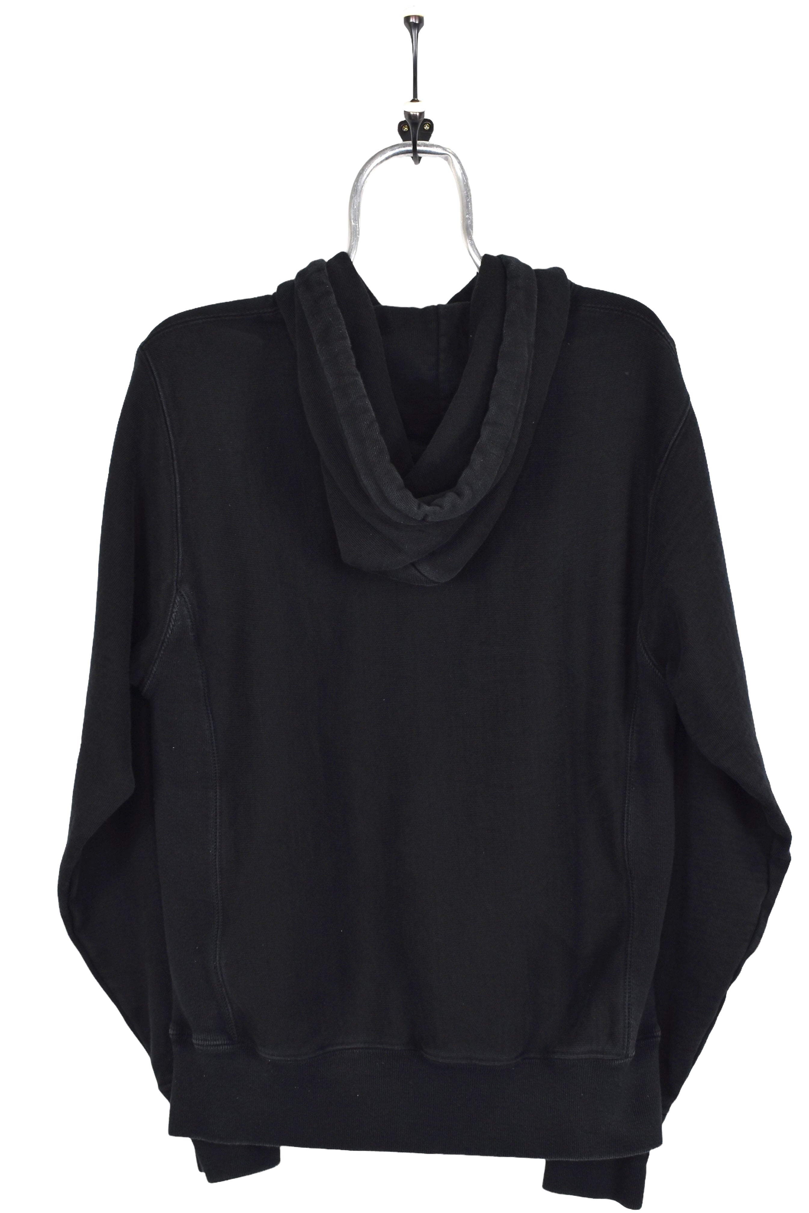 Modern Champion hoodie, black reverse weave embroidered sweatshirt - Medium
