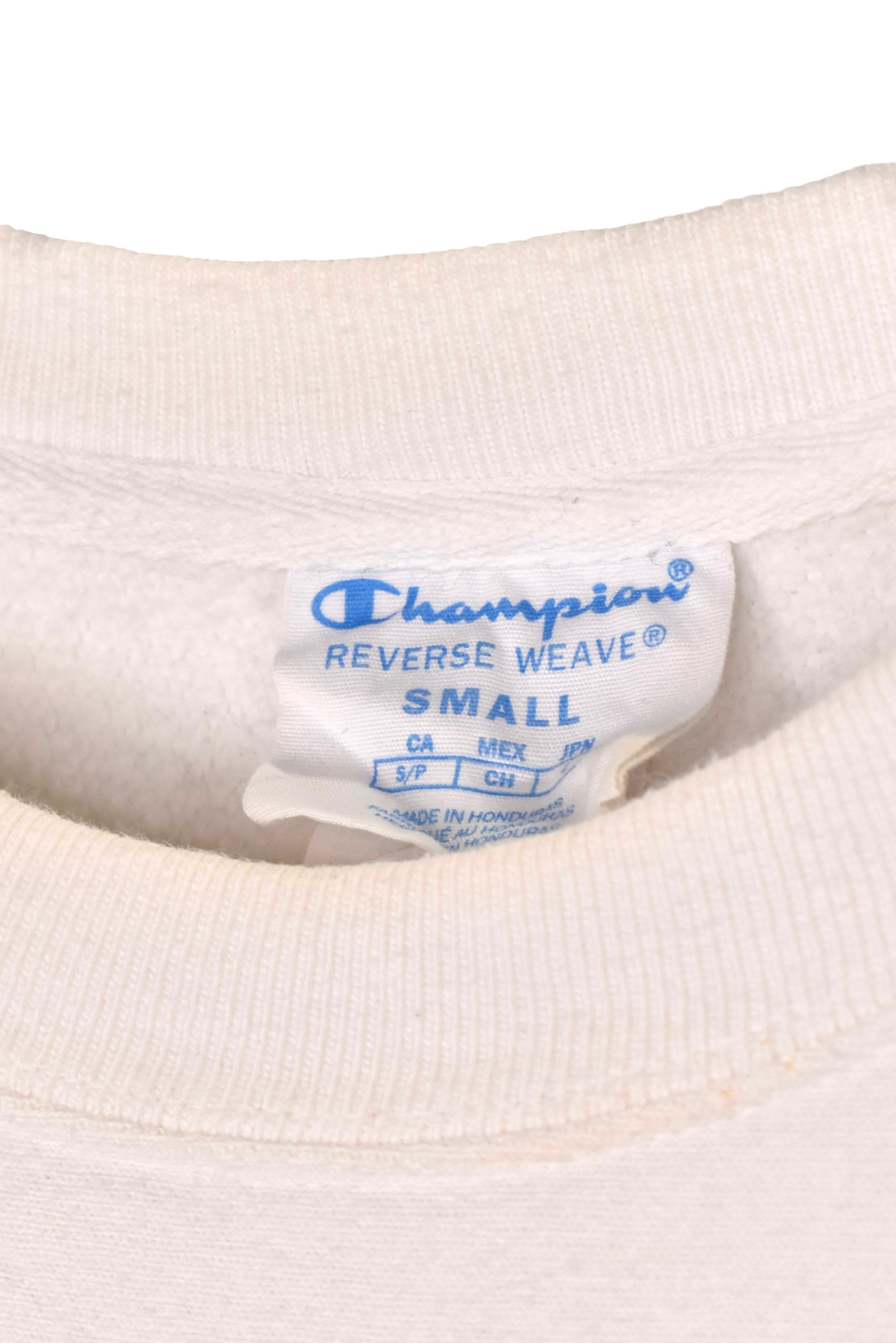 Modern Champion sweatshirt, white embroidered crewneck - Small