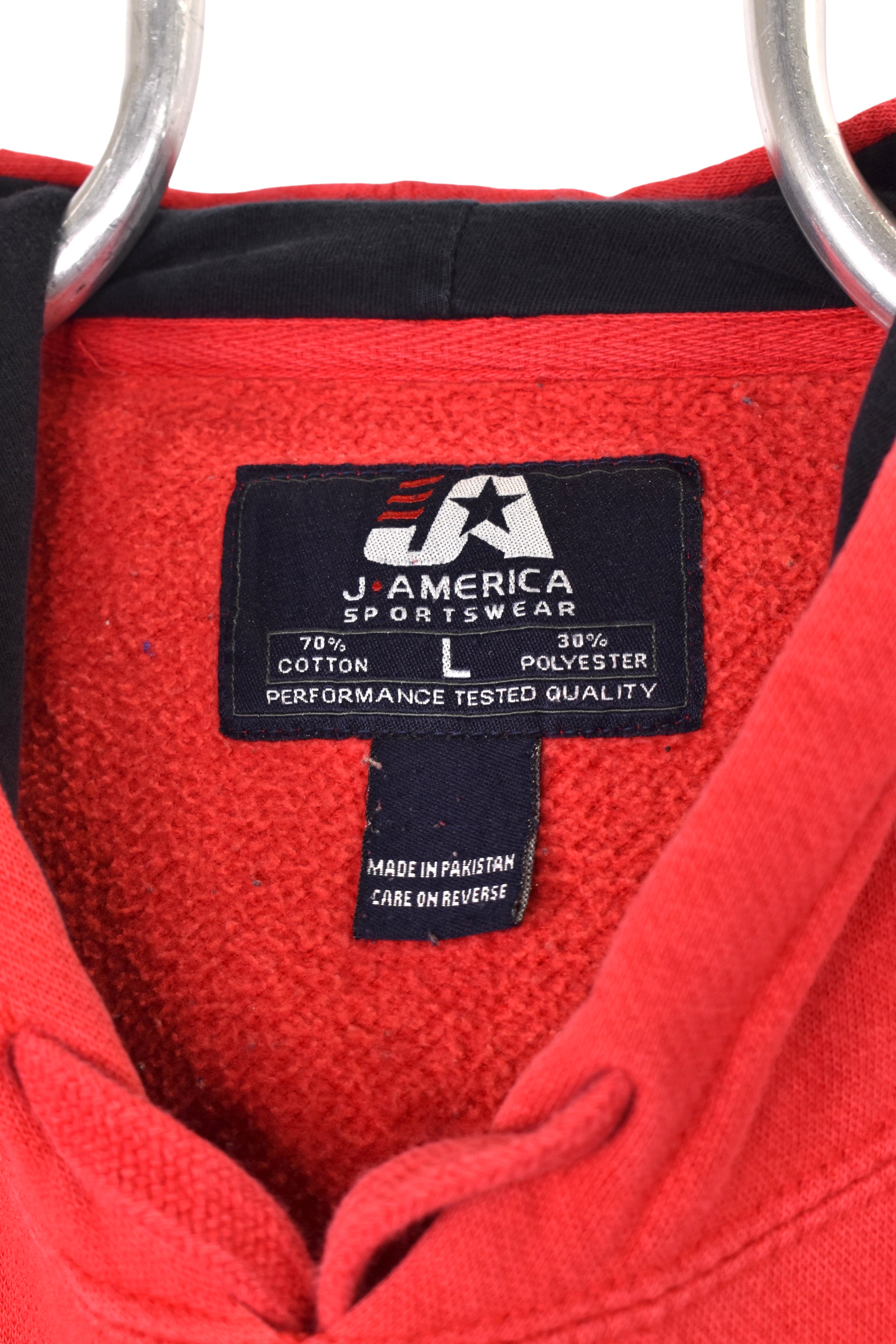 Vintage Ohio State University hoodie, red embroidered sweatshirt - Large