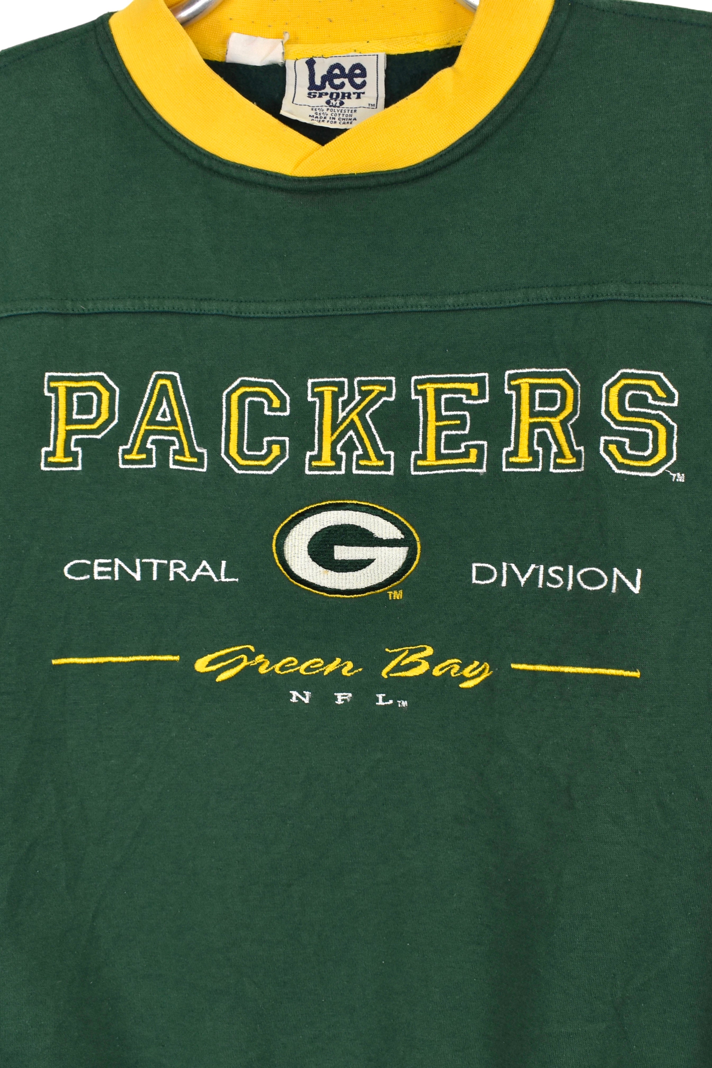 Vintage Green Bay Packers sweatshirt, green NFL embroidered crewneck - Large