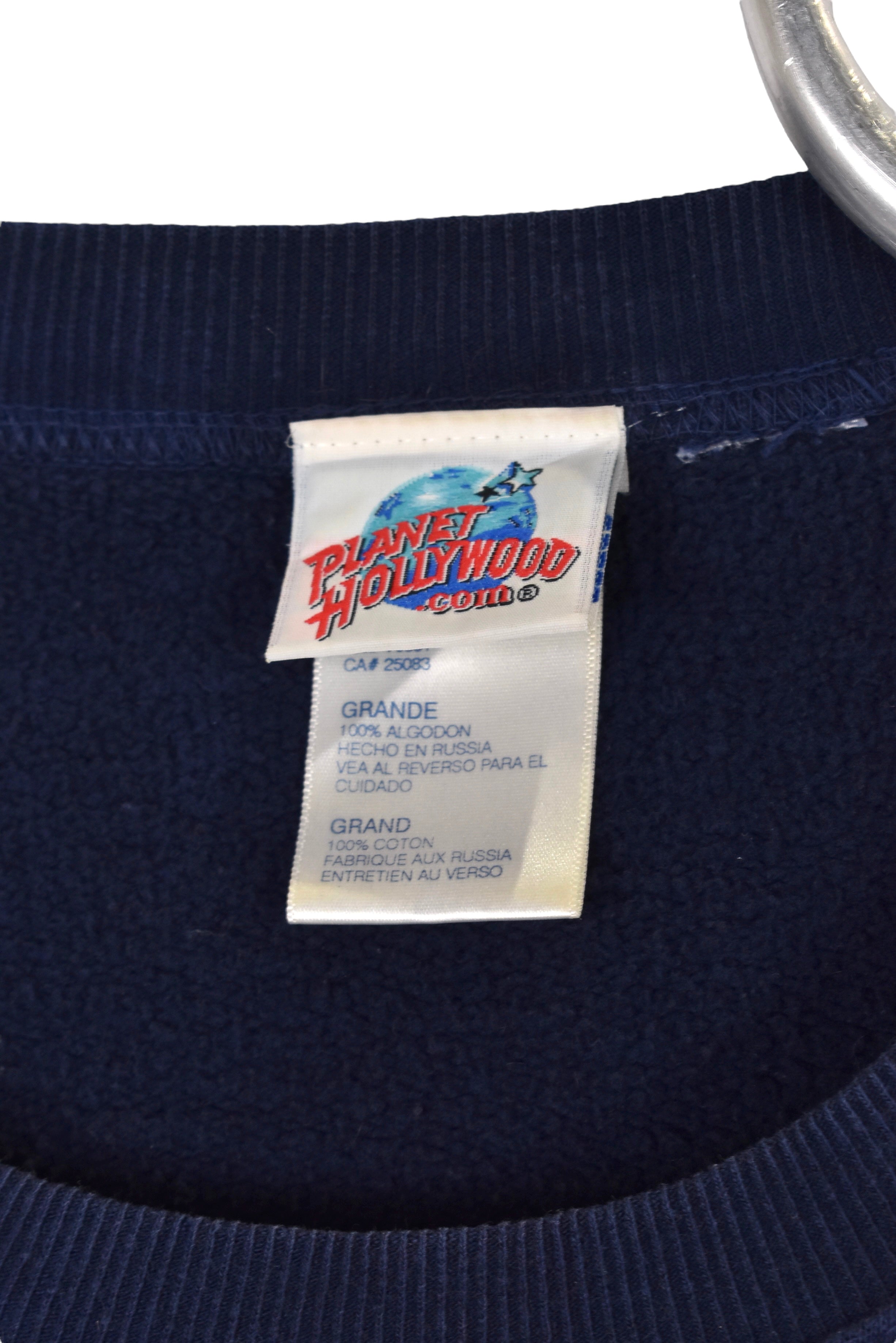 Vintage 1998 Planet Hollywood sweatshirt, navy embroidered crewneck - XL