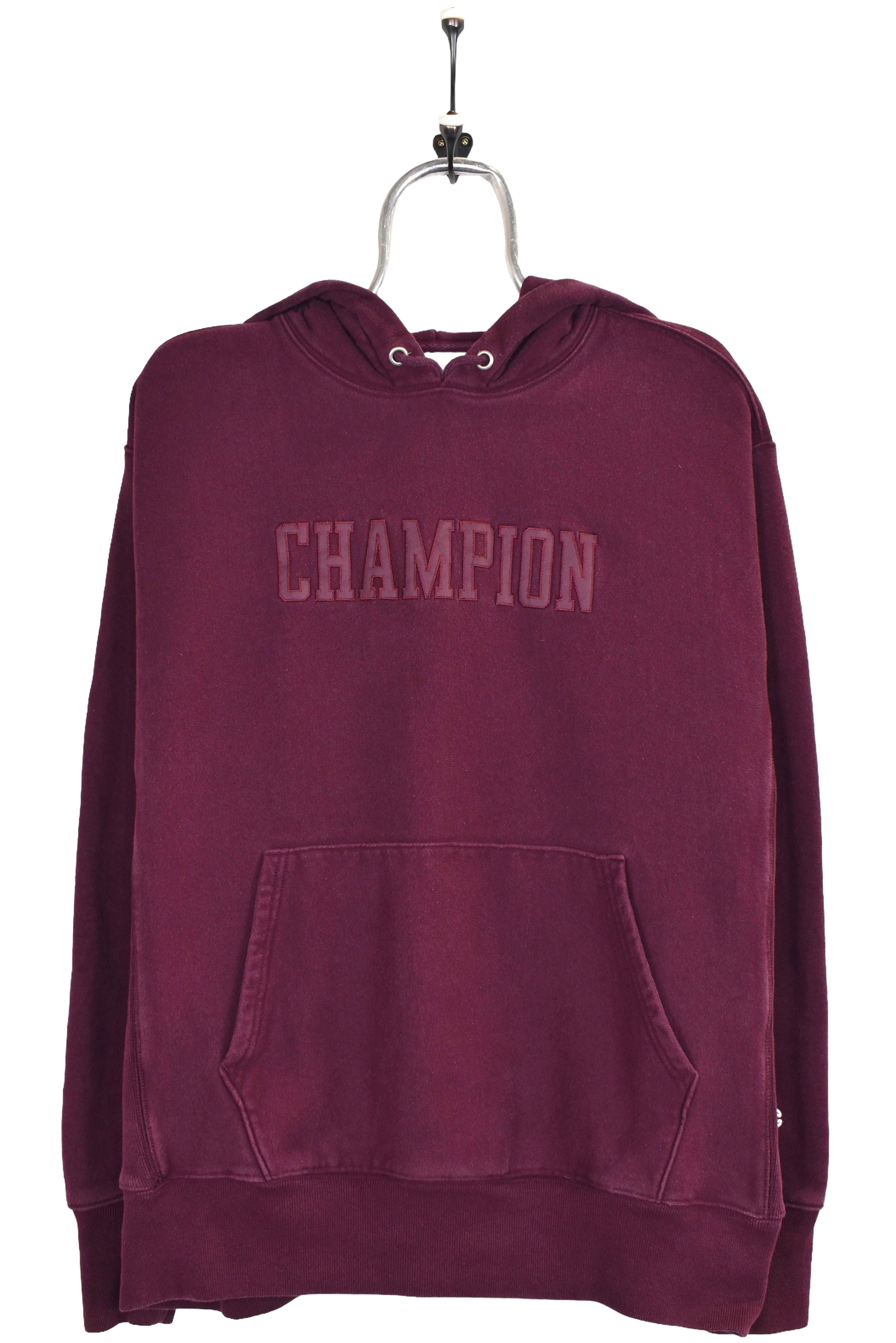 Modern Champion hoodie, purple reverse weave embroidered sweatshirt - Large