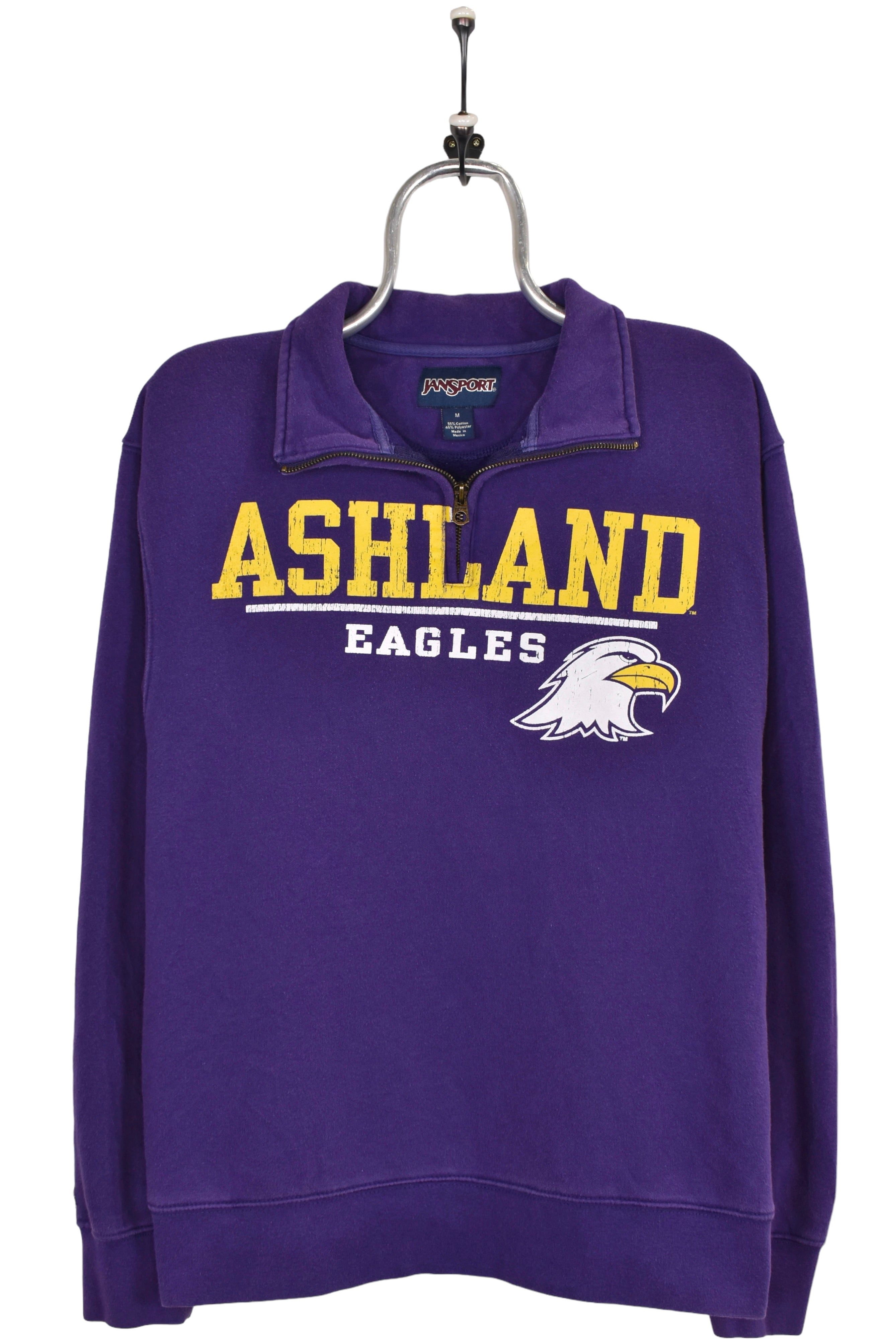 Vintage Ashland Eagles sweatshirt, purple graphic 1/4 zip jumper - Medium