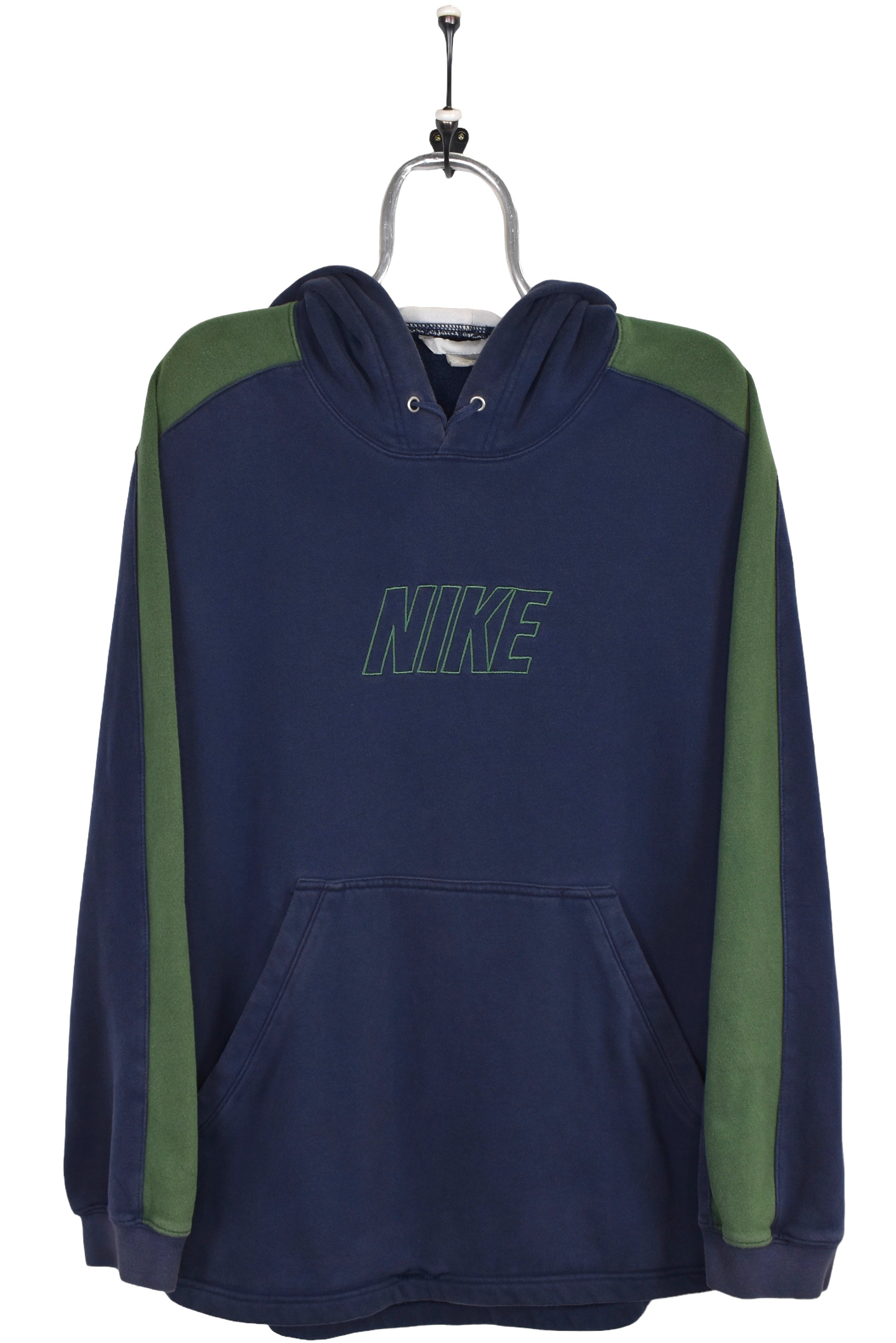 Vintage Nike hoodie, navy embroidered sweatshirt - Large