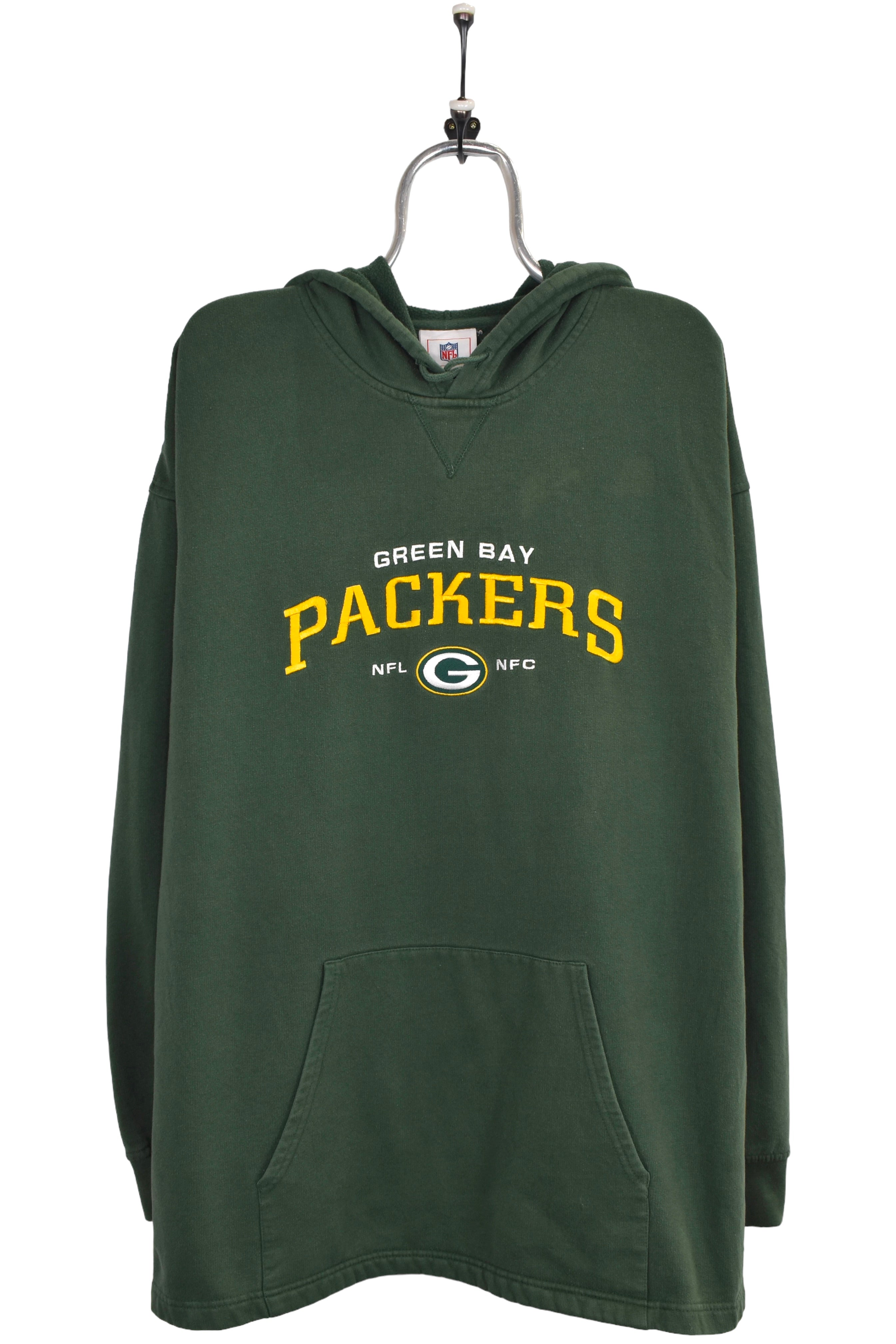 Vintage Green Bay Packers hoodie, NFL green embroidered sweatshirt - XXL