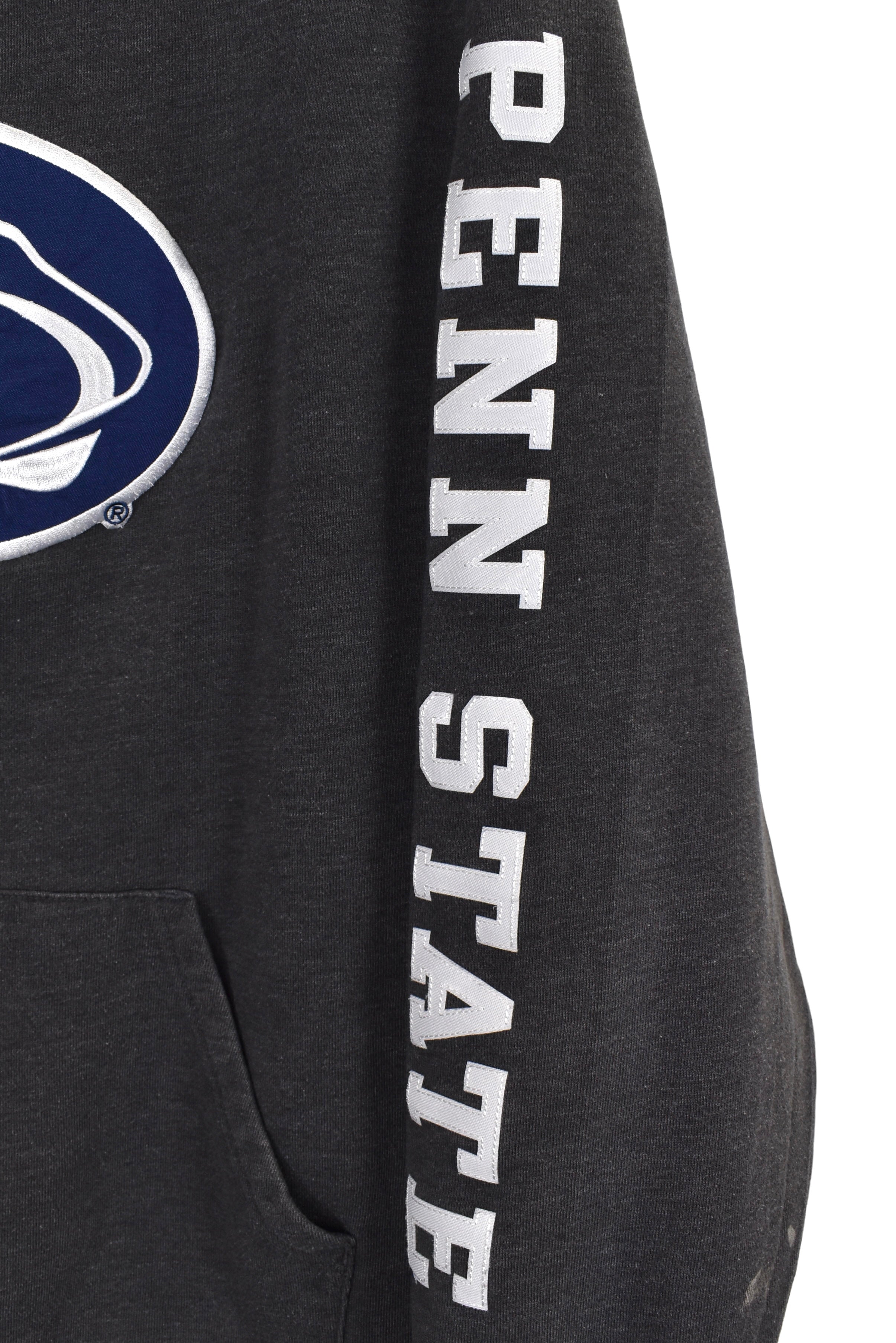 Vintage Penn State University hoodie, grey embroidered sweatshirt - Large
