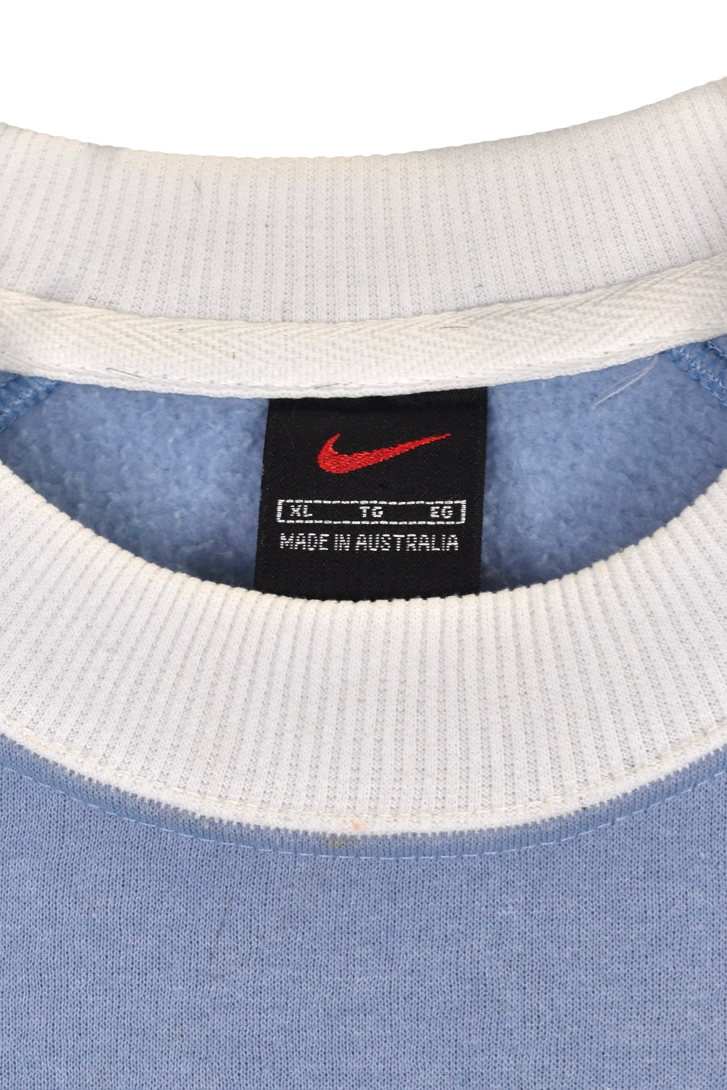 Womens vintage Nike sweatshirt, blue embroidered crewneck - Large