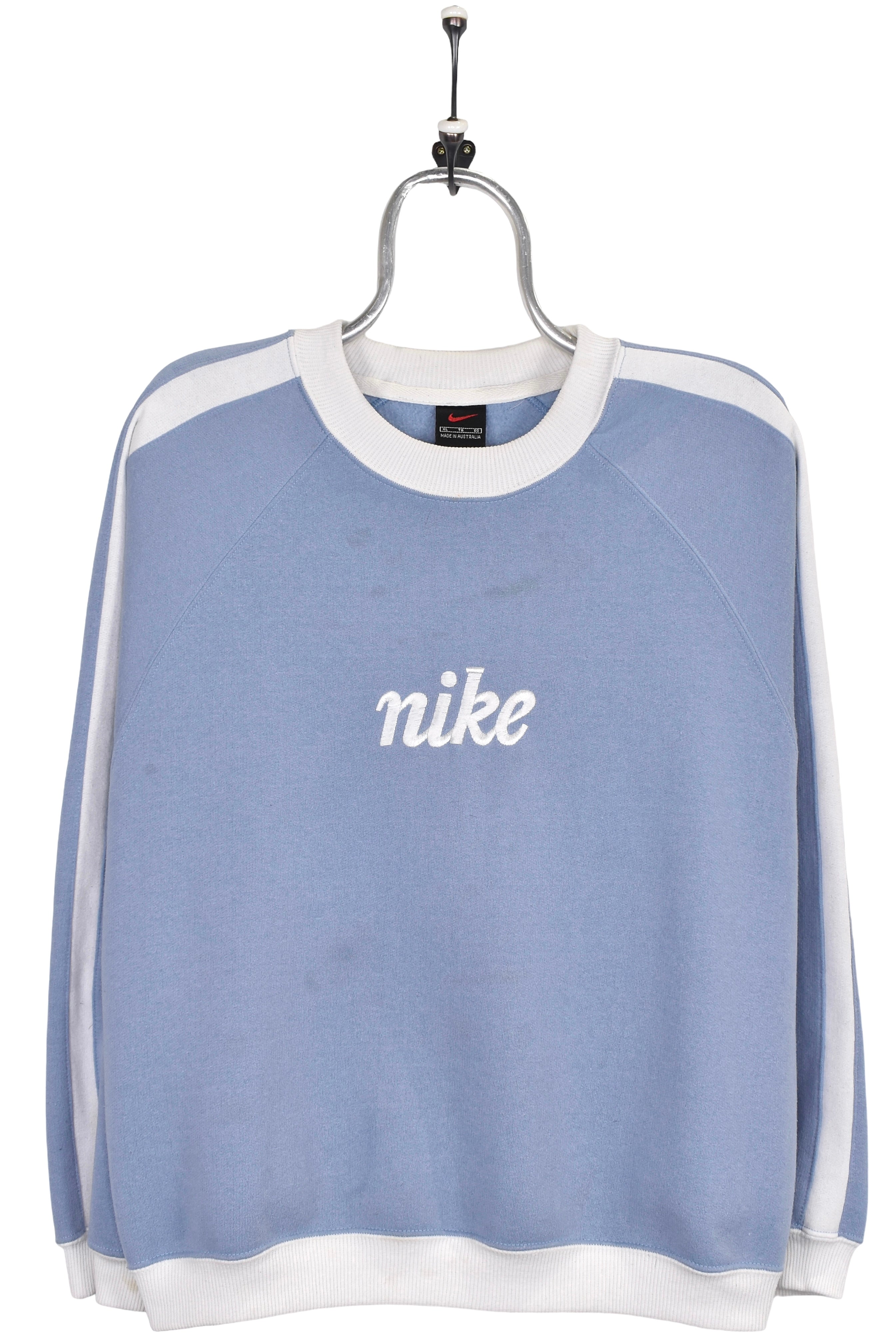 Womens vintage Nike sweatshirt, blue embroidered crewneck - Large