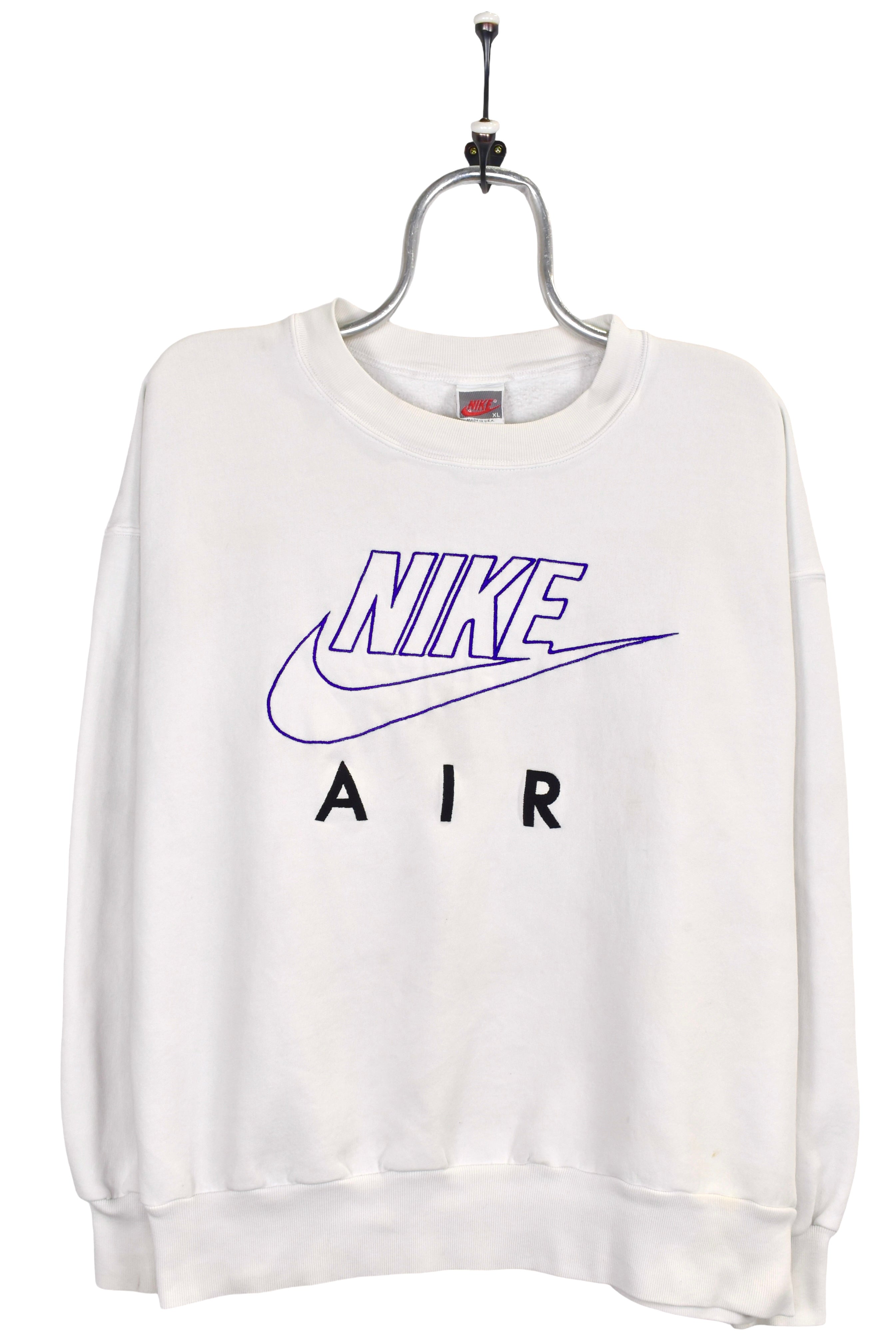 Vintage Nike Air sweatshirt, white embroidered crewneck - Large