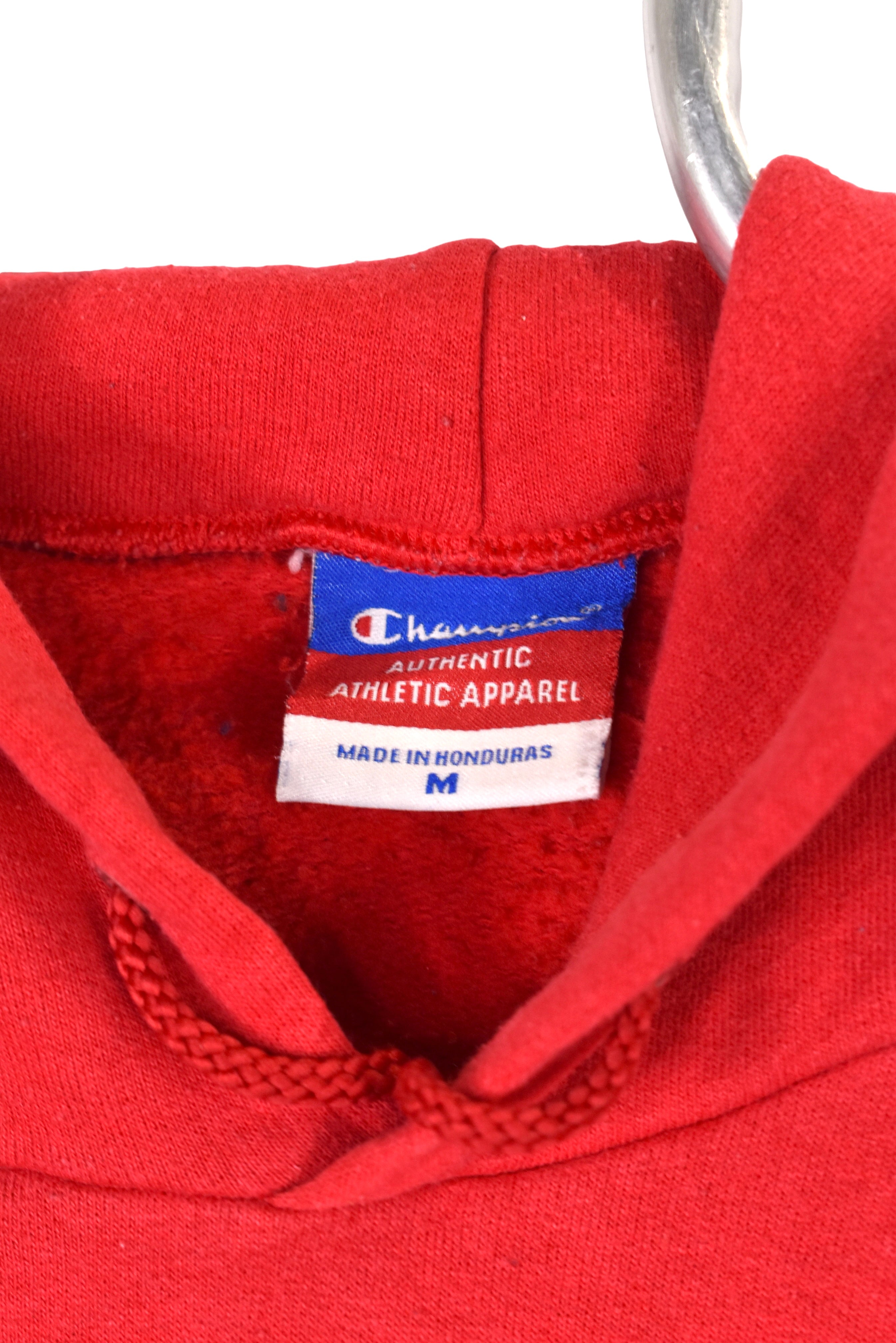 Vintage college football hoodie, red graphic sweatshirt - Medium