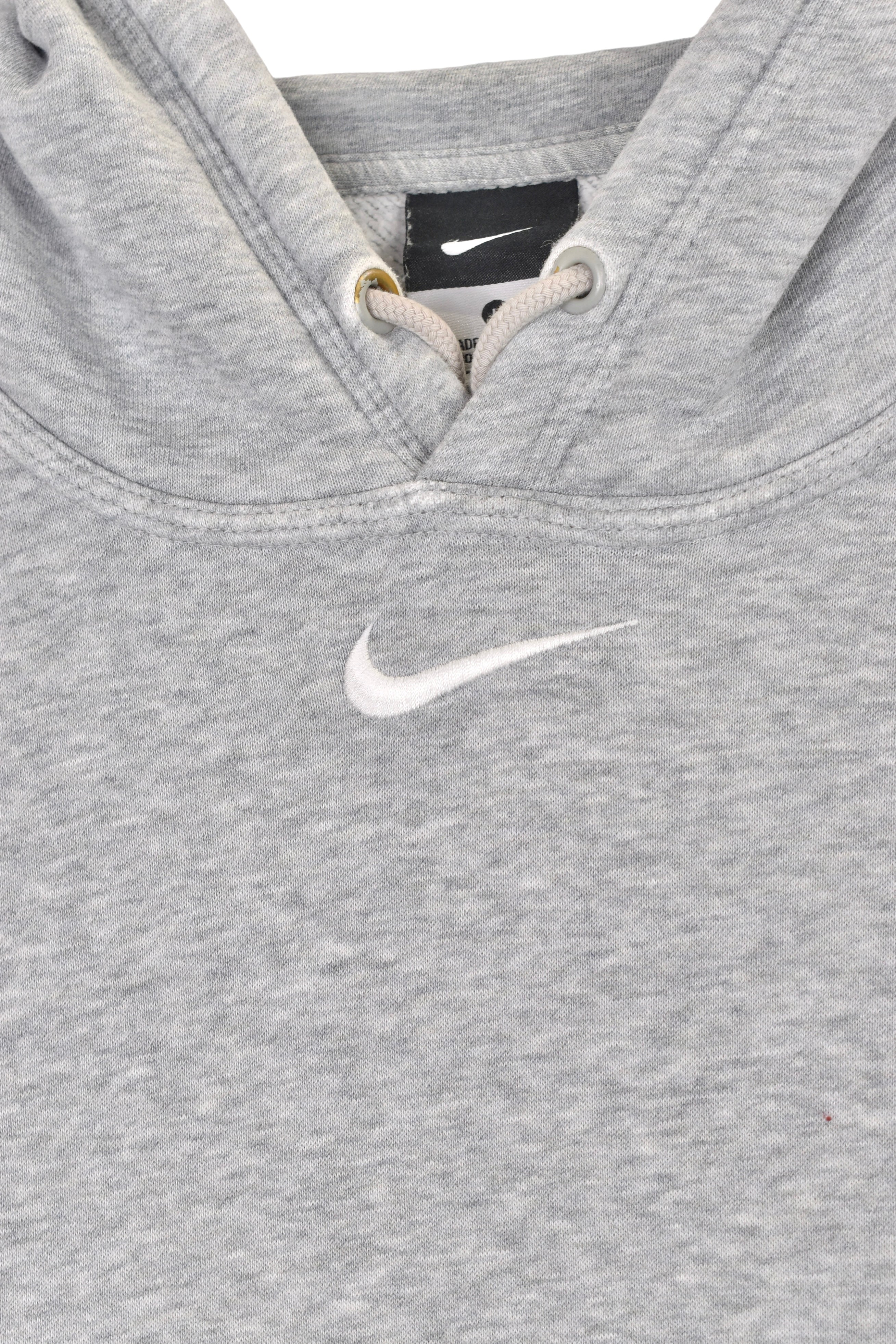 Vintage Nike hoodie, grey centre swoosh embroidered sweatshirt - Large