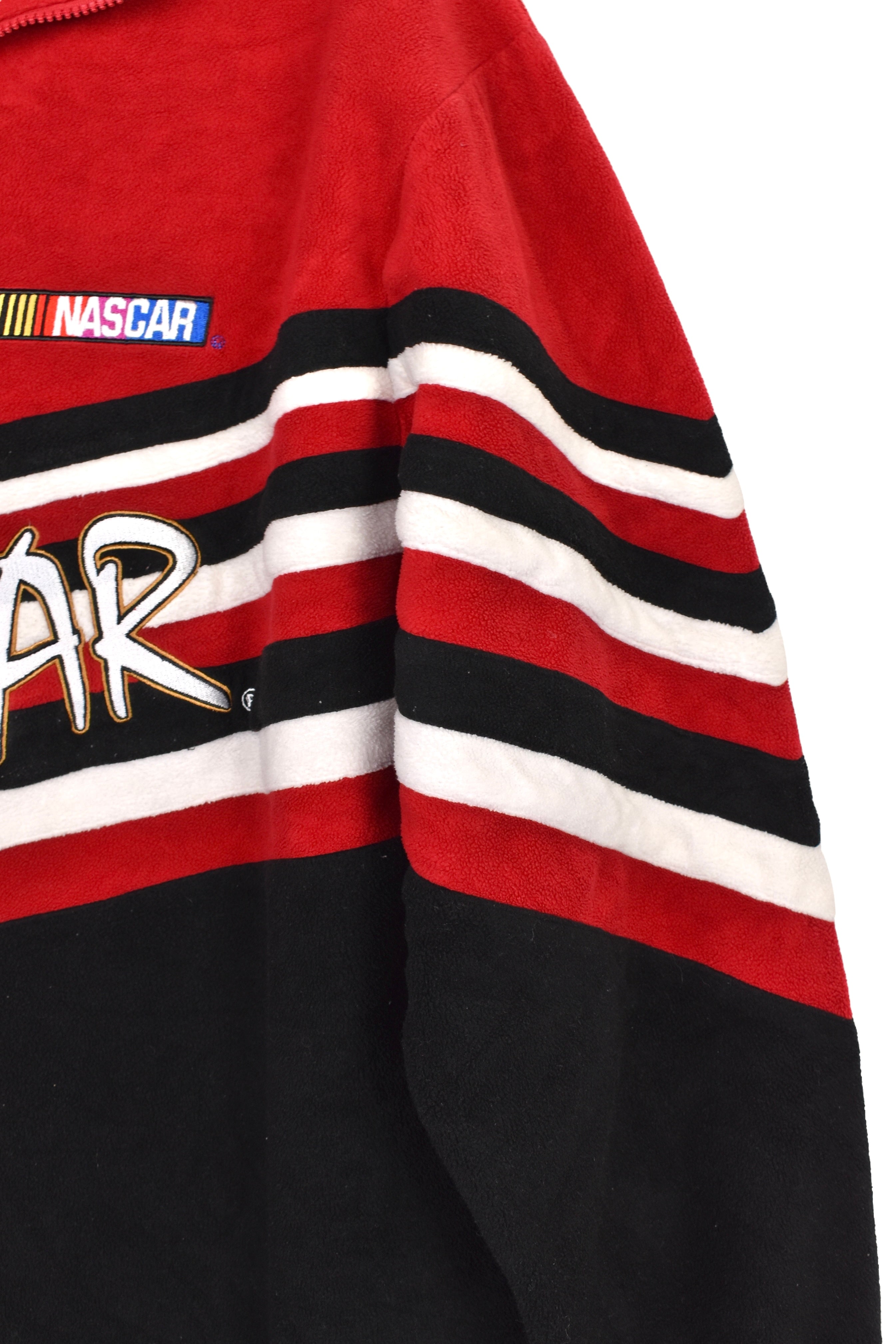 Vintage NASCAR fleece (XL), red embroidered quarter zip sweatshirt