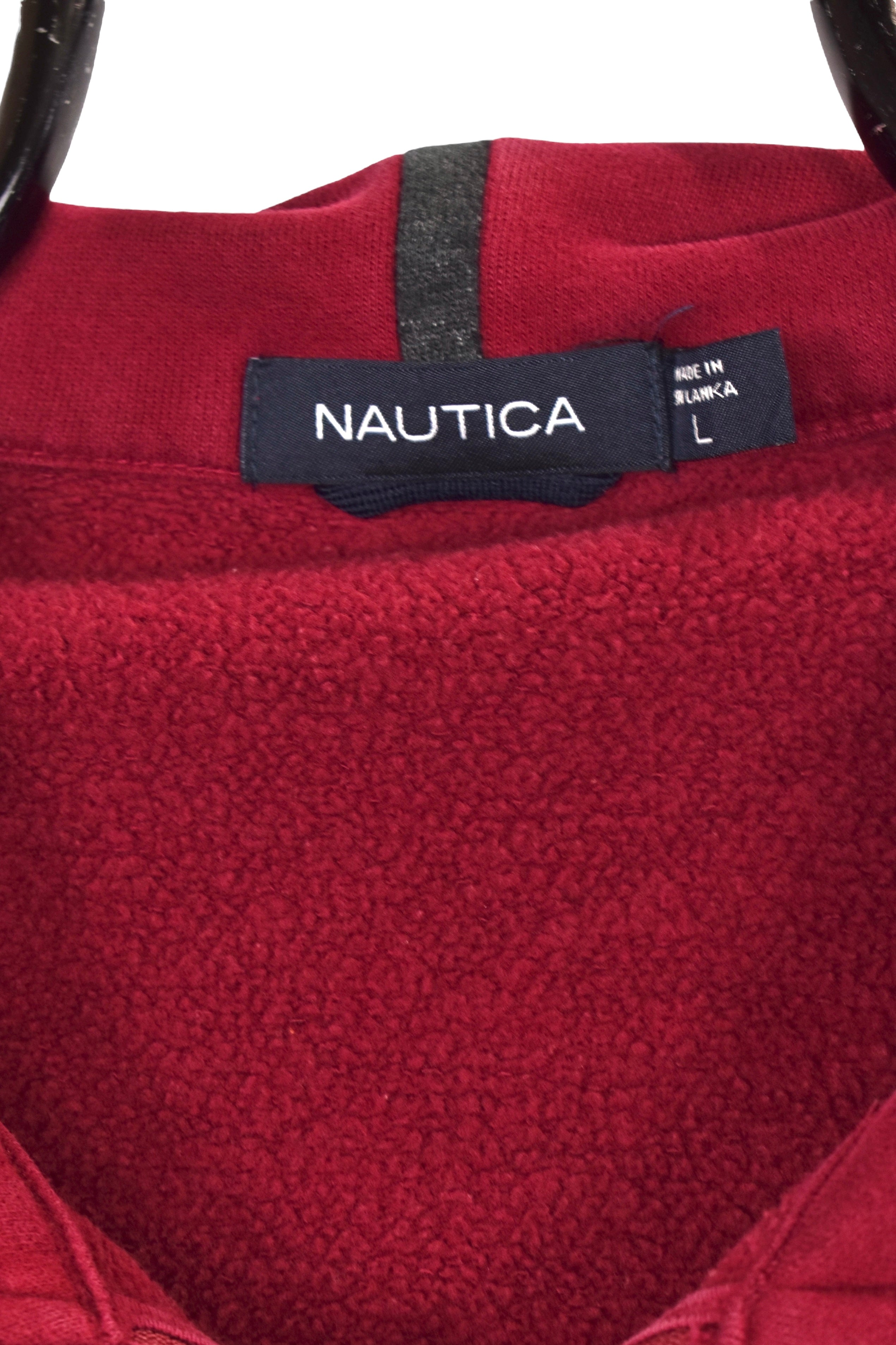 Vintage Nautica sweatshirt (L), burgundy embroidered 1/4 zip