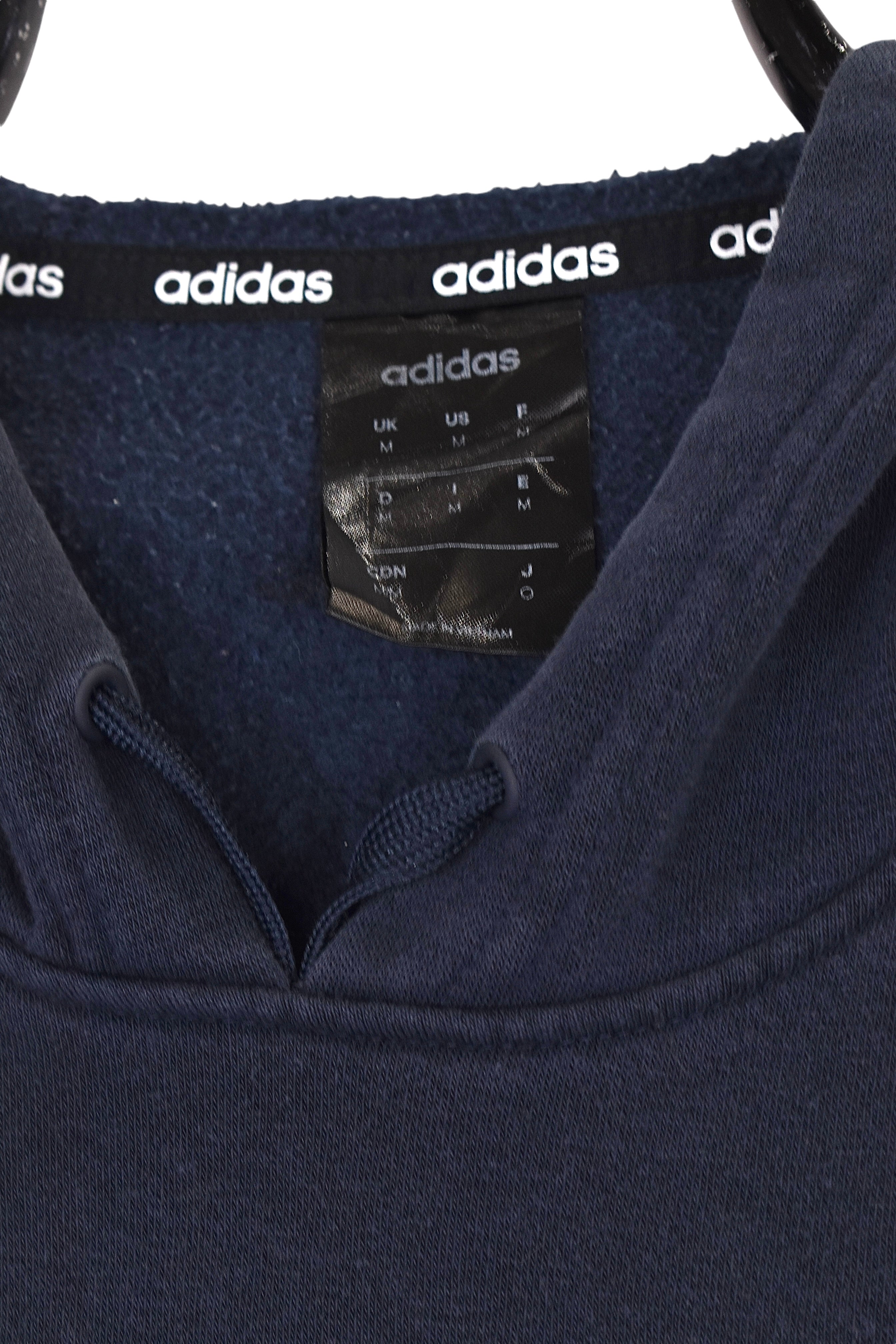 Modern Adidas hoodie (M), navy graphic sweatshirt