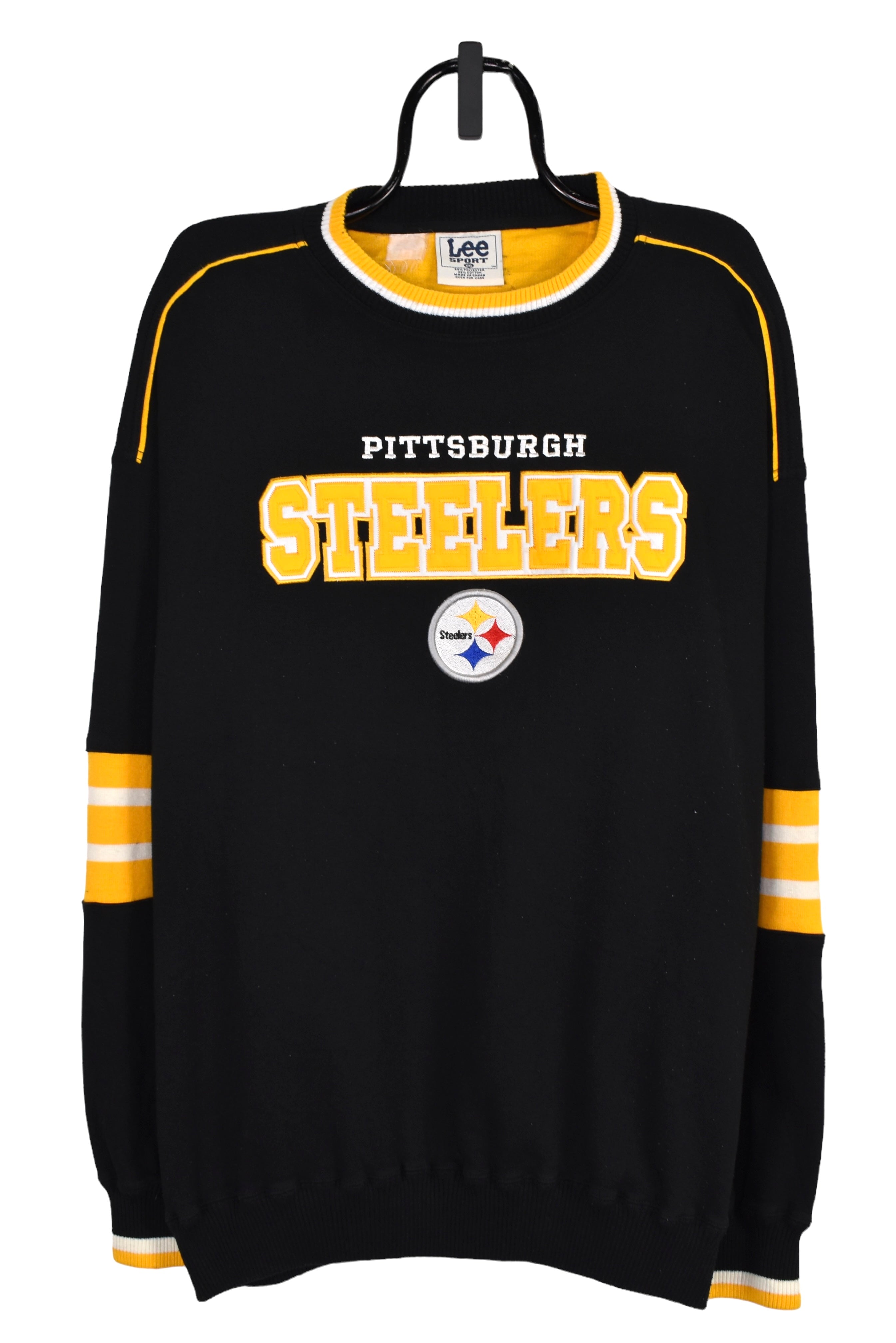 Vintage Pittsburgh Steelers sweatshirt (2XL), black NFL embroidered crewneck