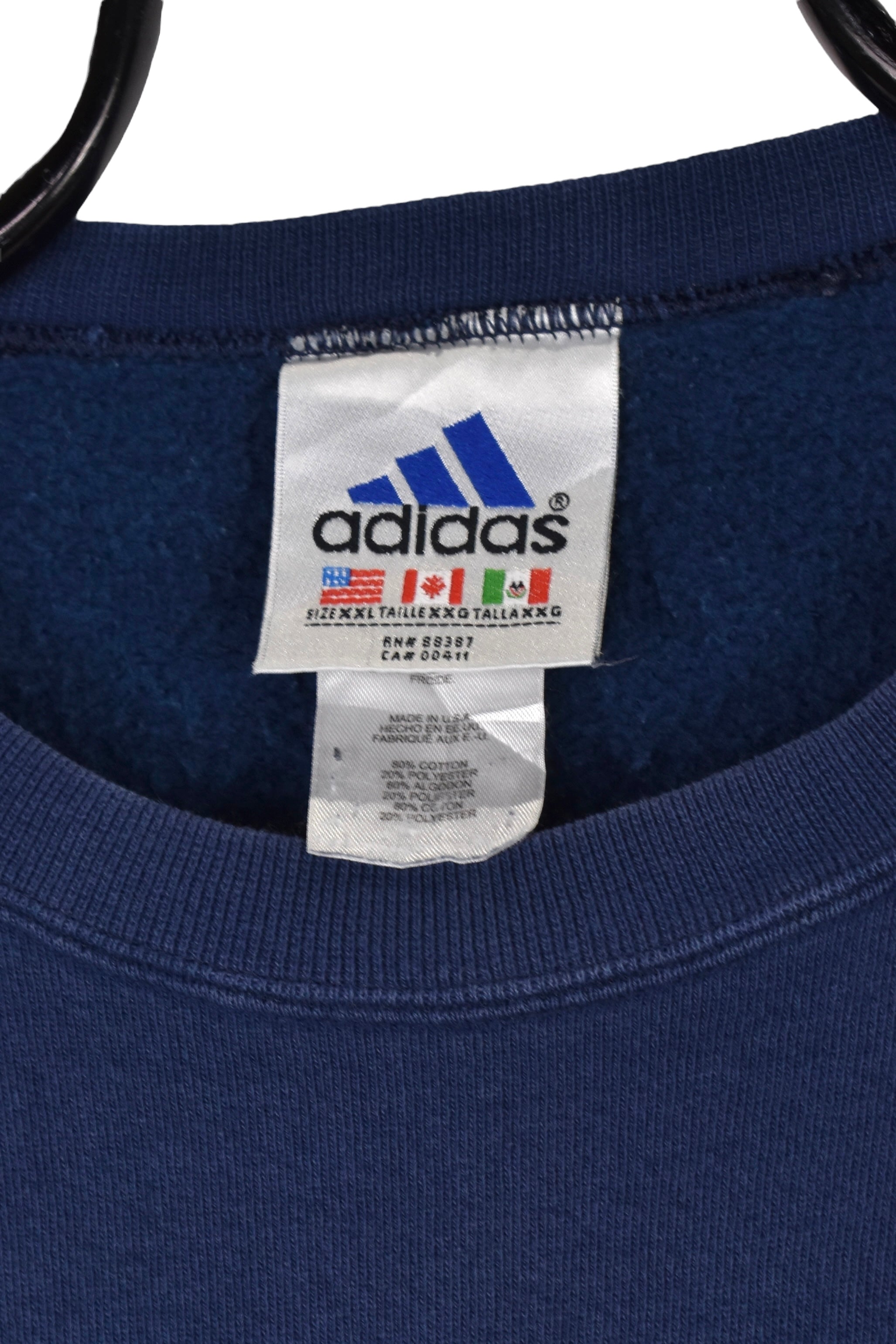 Vintage Adidas sweatshirt (2XL), navy embroidered crewneck