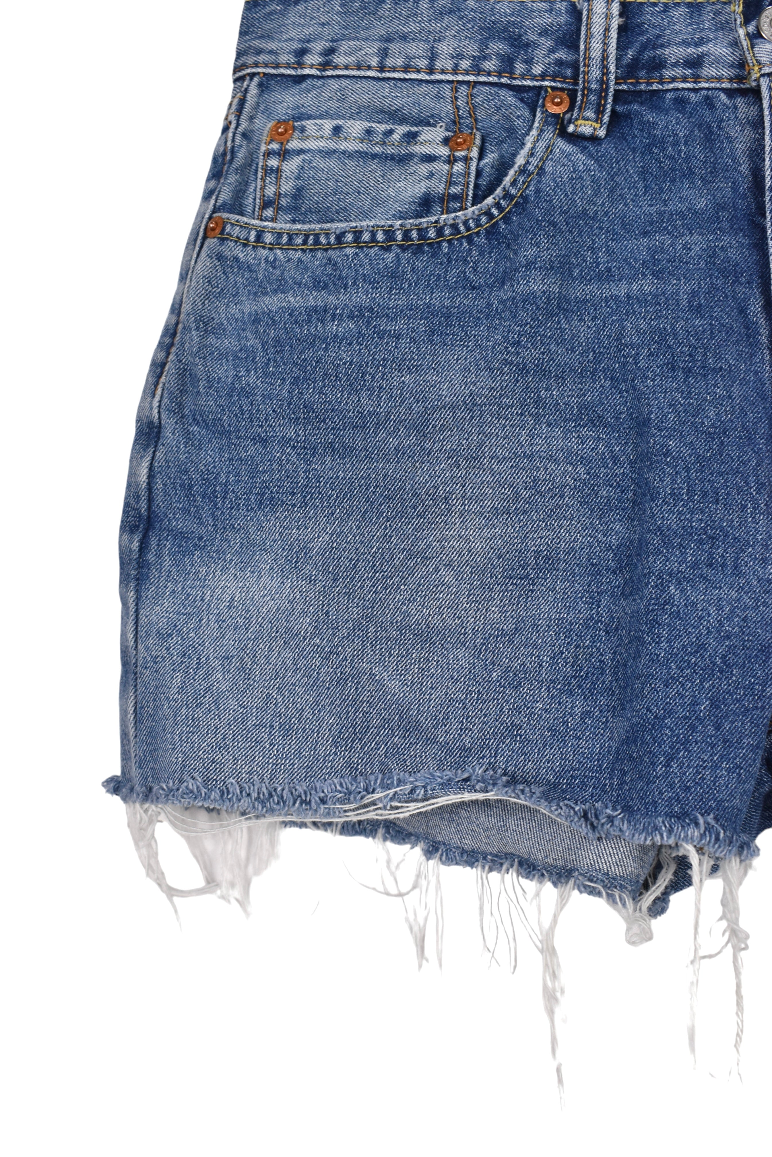 Women's vintage Levi's shorts (W34), blue rework denim jeans