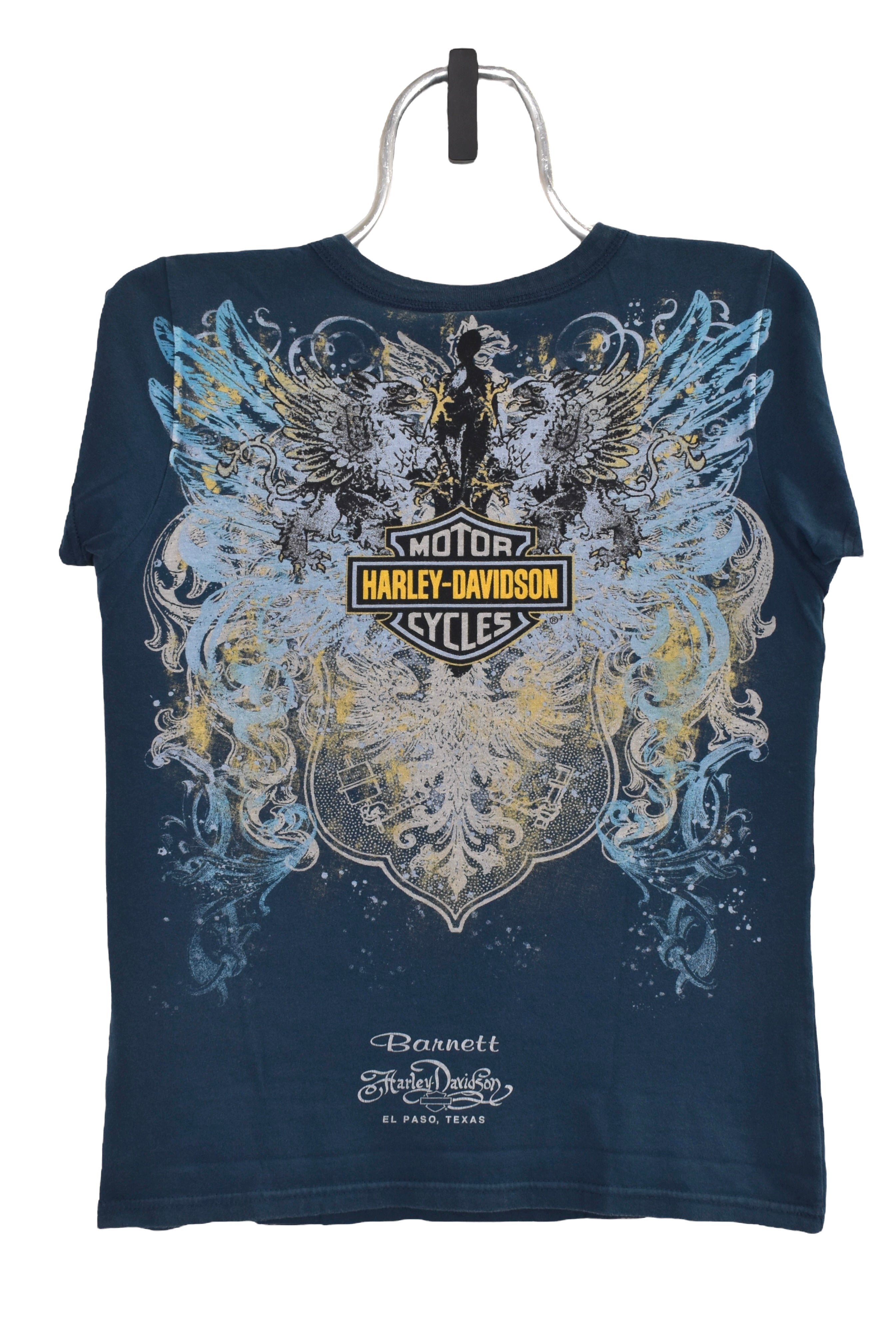 Women's vintage Harley Davidson t shirt (M), blue Y2k graphic tee