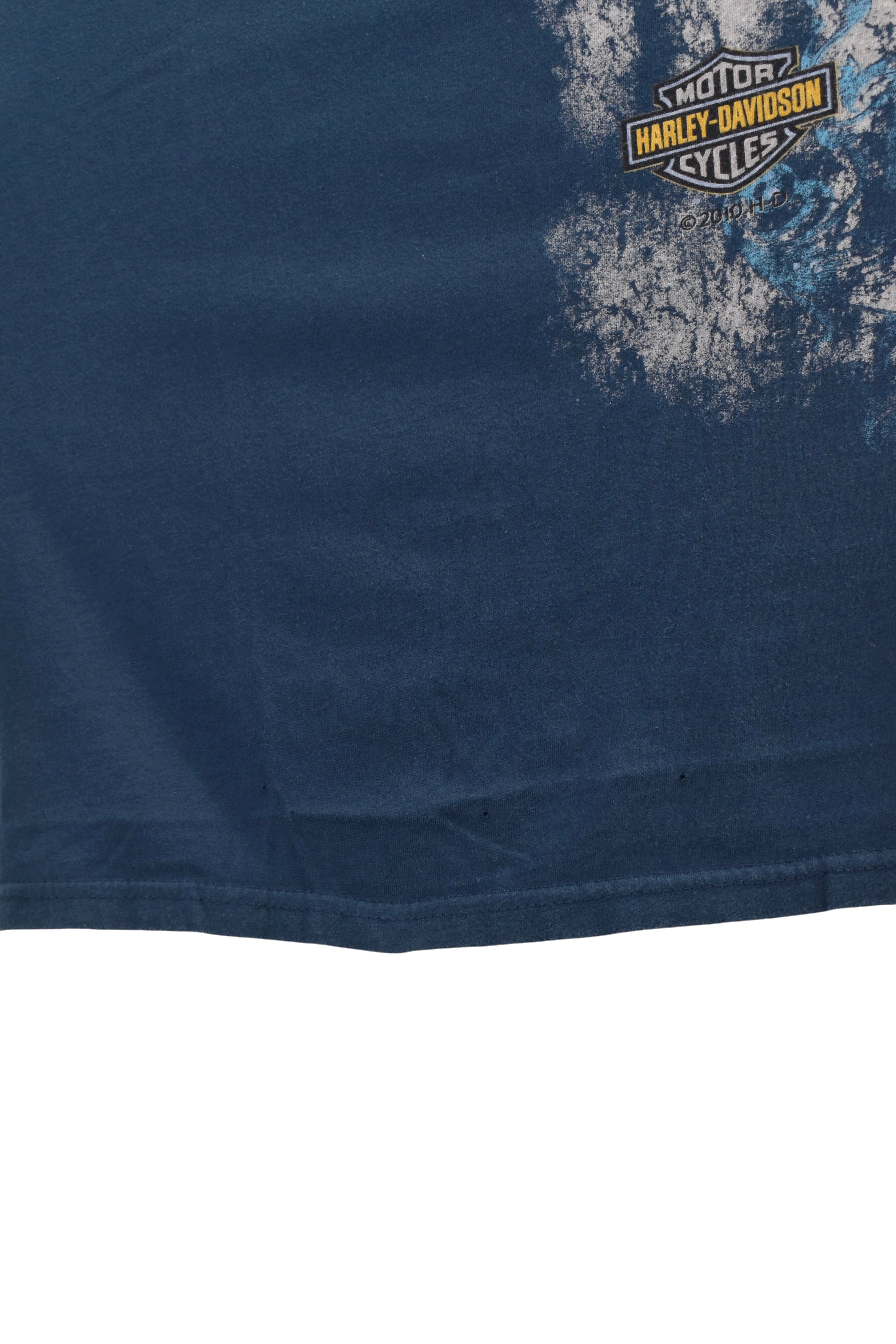 Women's vintage Harley Davidson t shirt (M), blue Y2k graphic tee