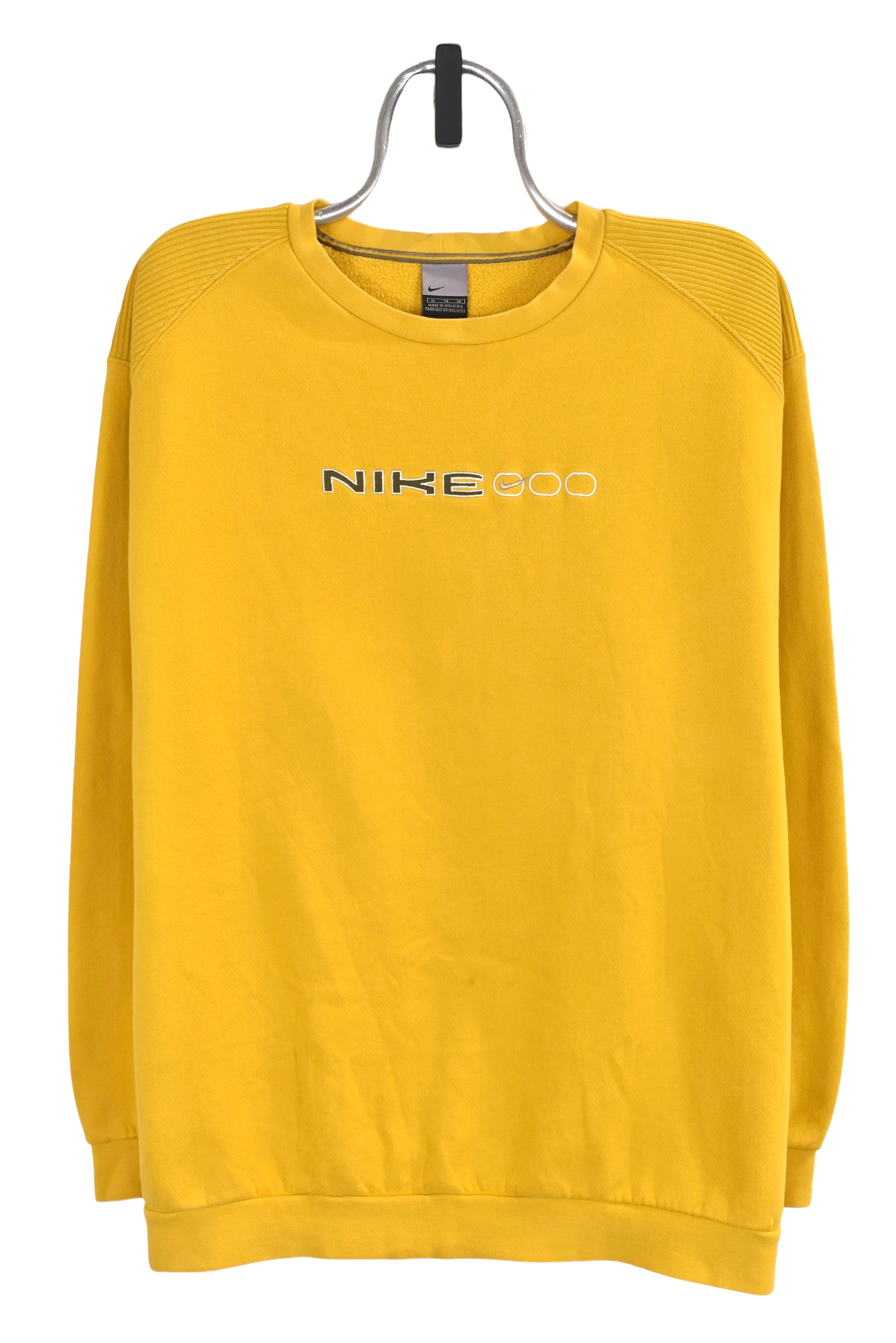 Vintage Nike sweatshirt (XL), yellow embroidered crewneck