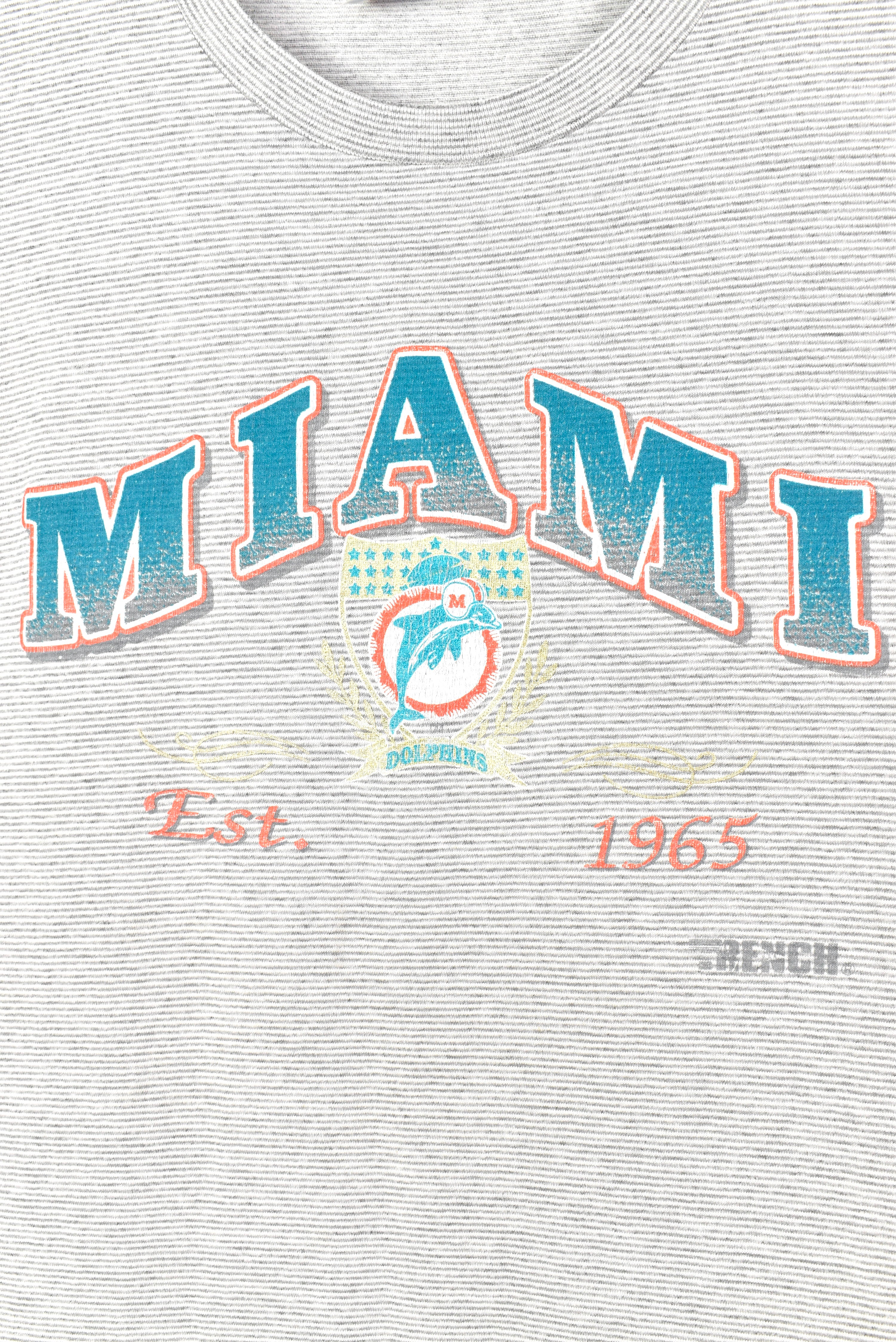 VINTAGE NFL MIAMI DOLPHINS GREY T-SHIRT | LARGE PRO SPORT