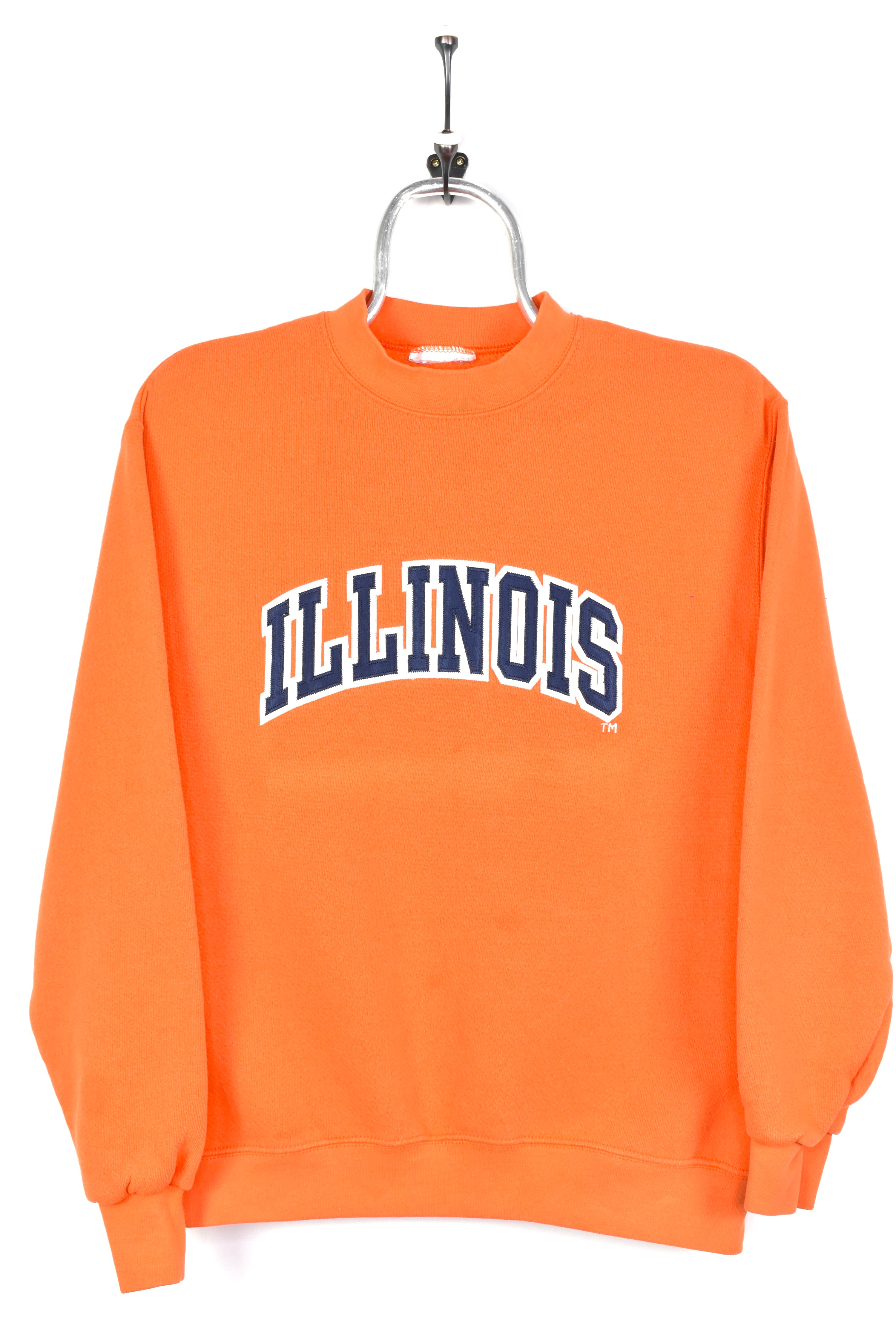 VINTAGE ILLINOIS UNIVERSITY EMBROIDERED ORANGE SWEATSHIRT | MEDIUM COLLEGE