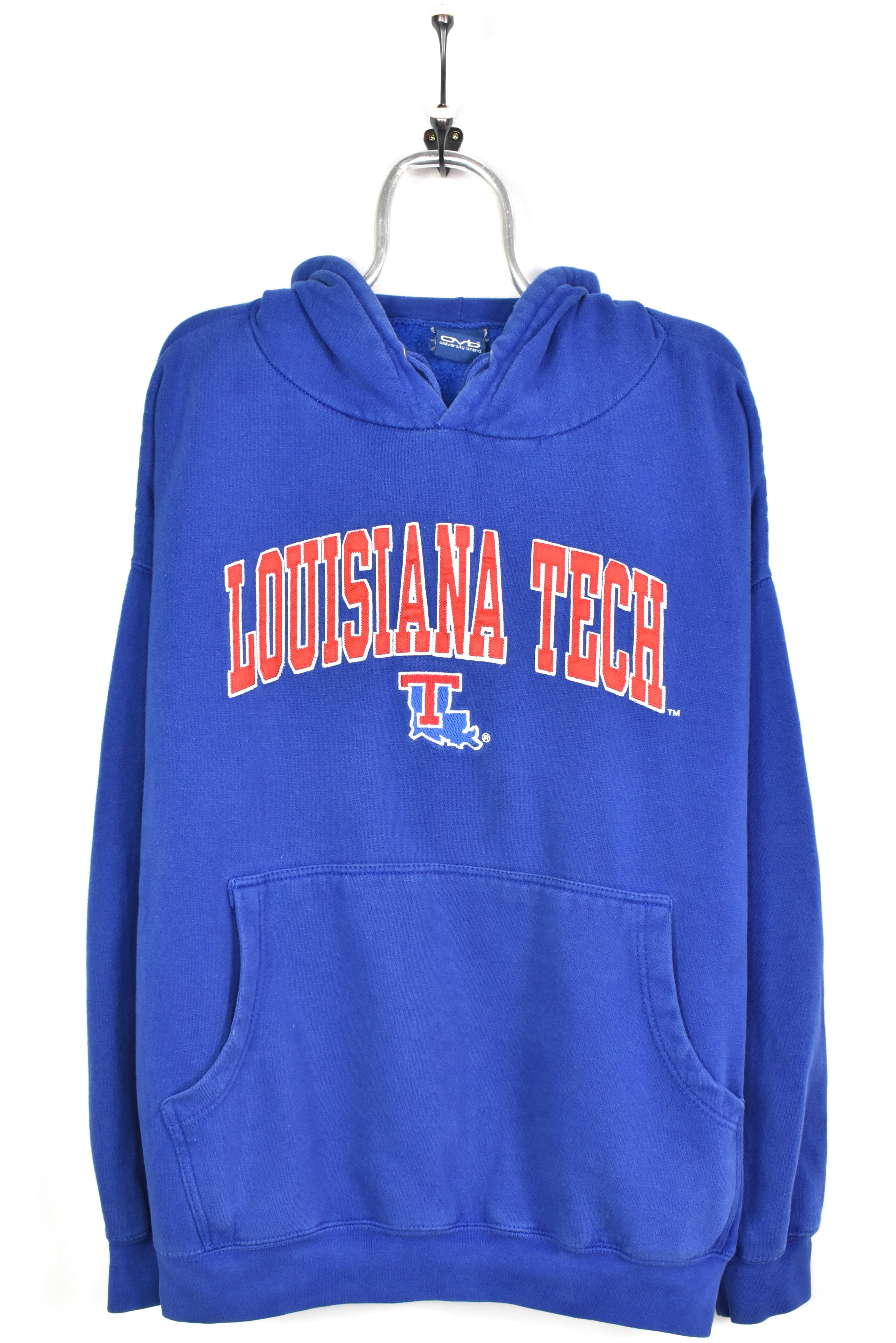 Vintage Louisiana Tech University hoodie, blue embroidered sweatshirt - AU XXL COLLEGE