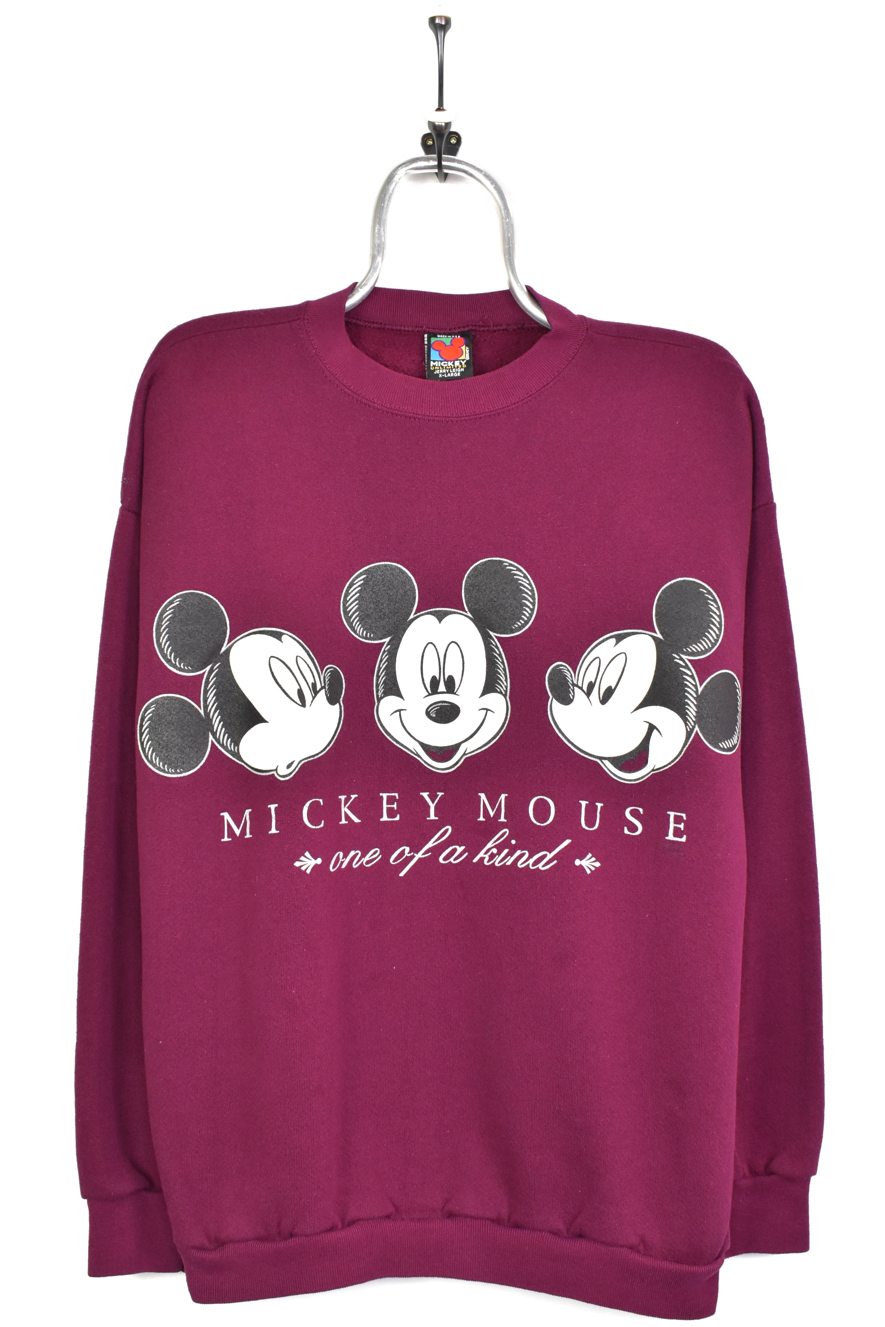 Vintage Disney sweatshirt, Mickey Mouse graphic crewneck - large, burgundy DISNEY / CARTOON