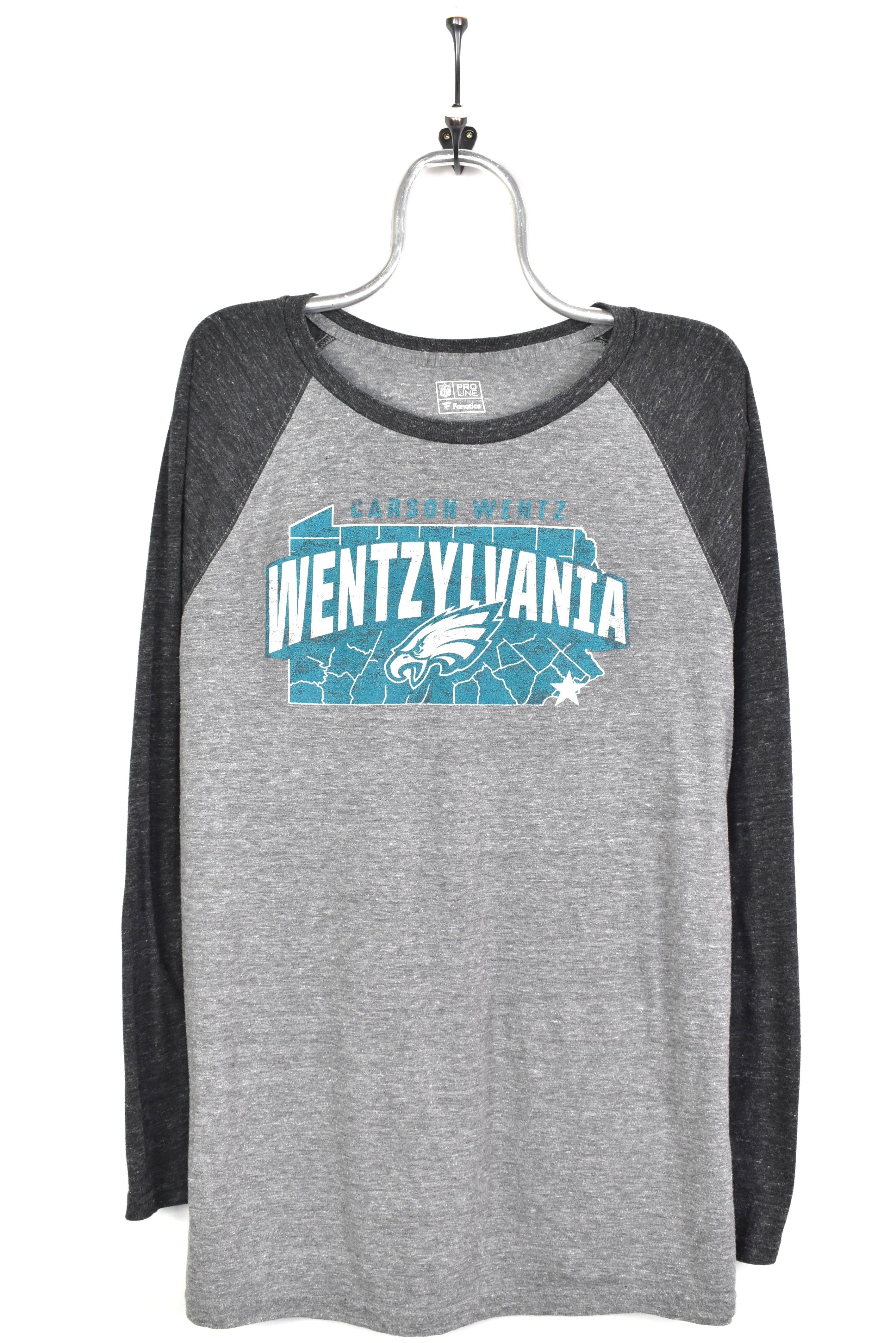 Modern Philadelphia Eagles shirt, NFL graphic long sleeve tee - large, grey PRO SPORT