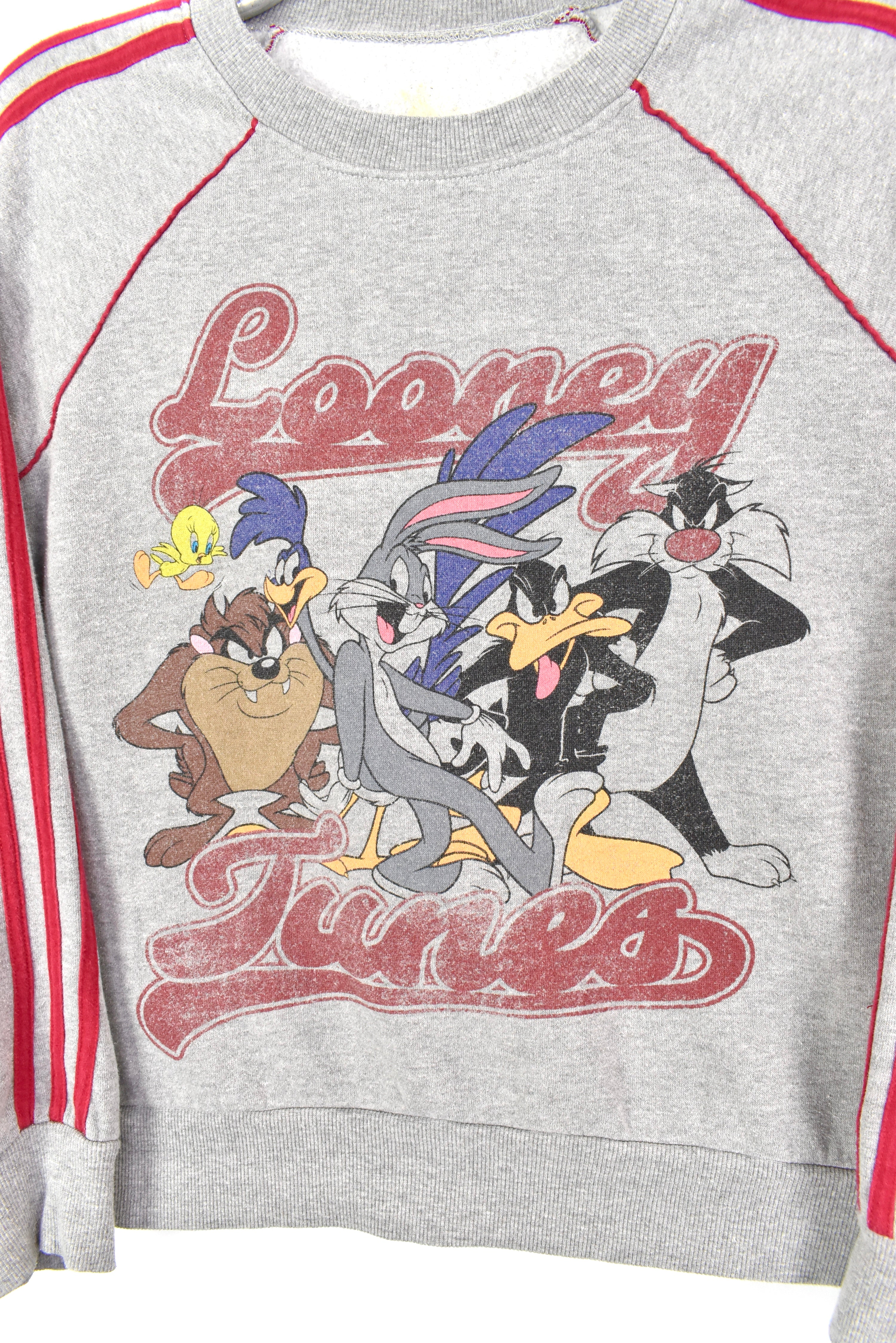 VINTAGE WOMEN'S CARTOON GREY SWEATSHIRT | SMALL DISNEY / CARTOON