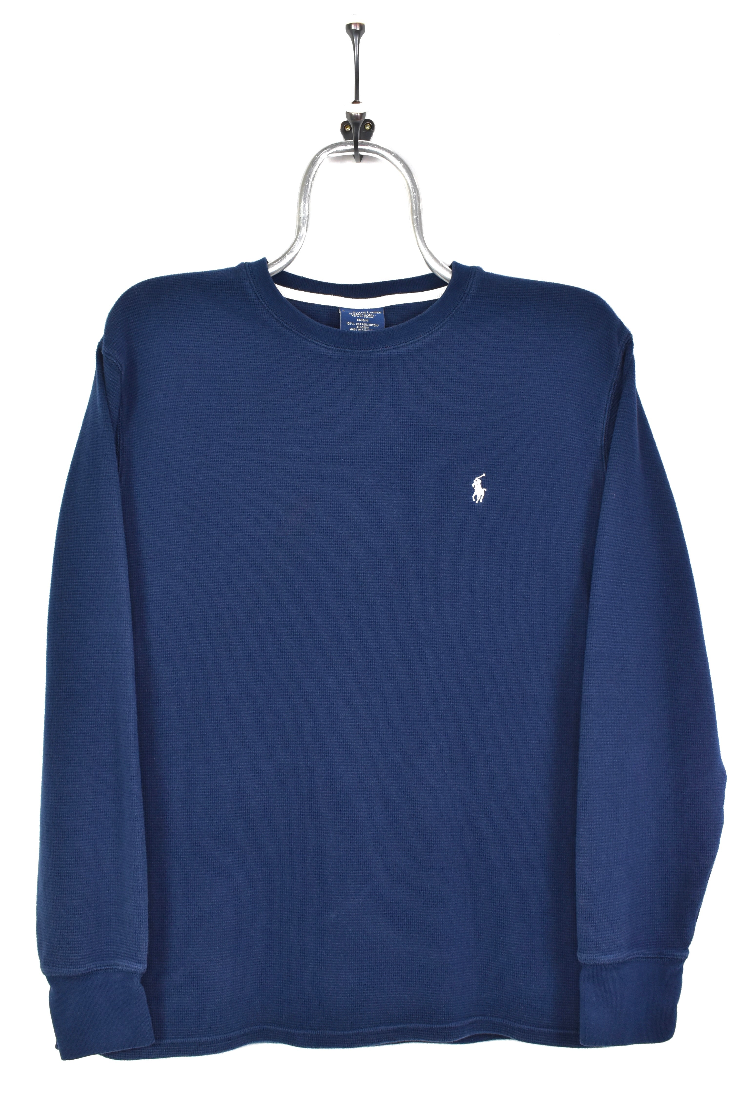 VINTAGE RALPH LAUREN LONG SLEEVE NAVY T-SHIRT | MEDIUM RALPH LAUREN