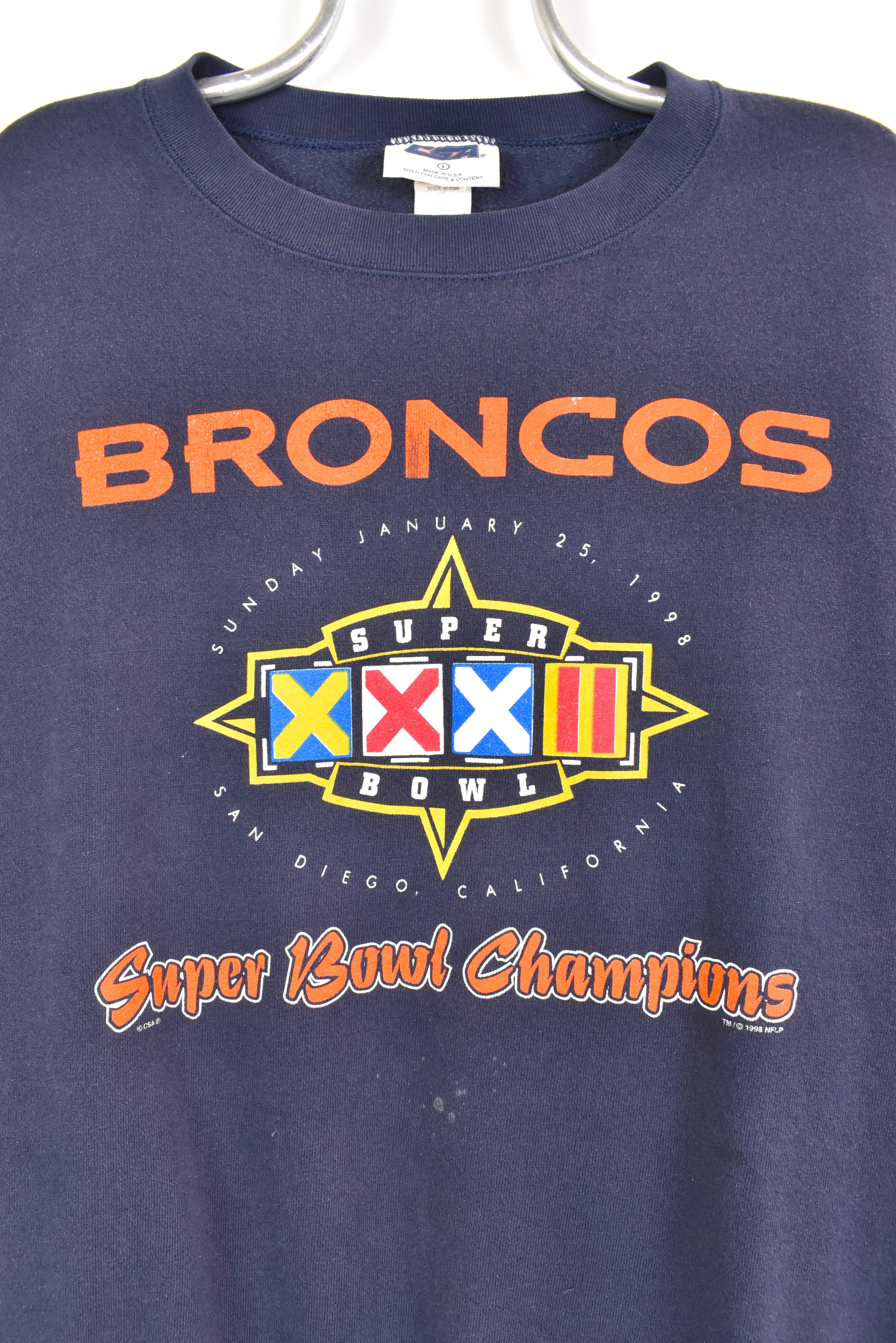Vintage 1998 NFL Denver Broncos Super Bowl navy sweatshirt | XL PRO SPORT