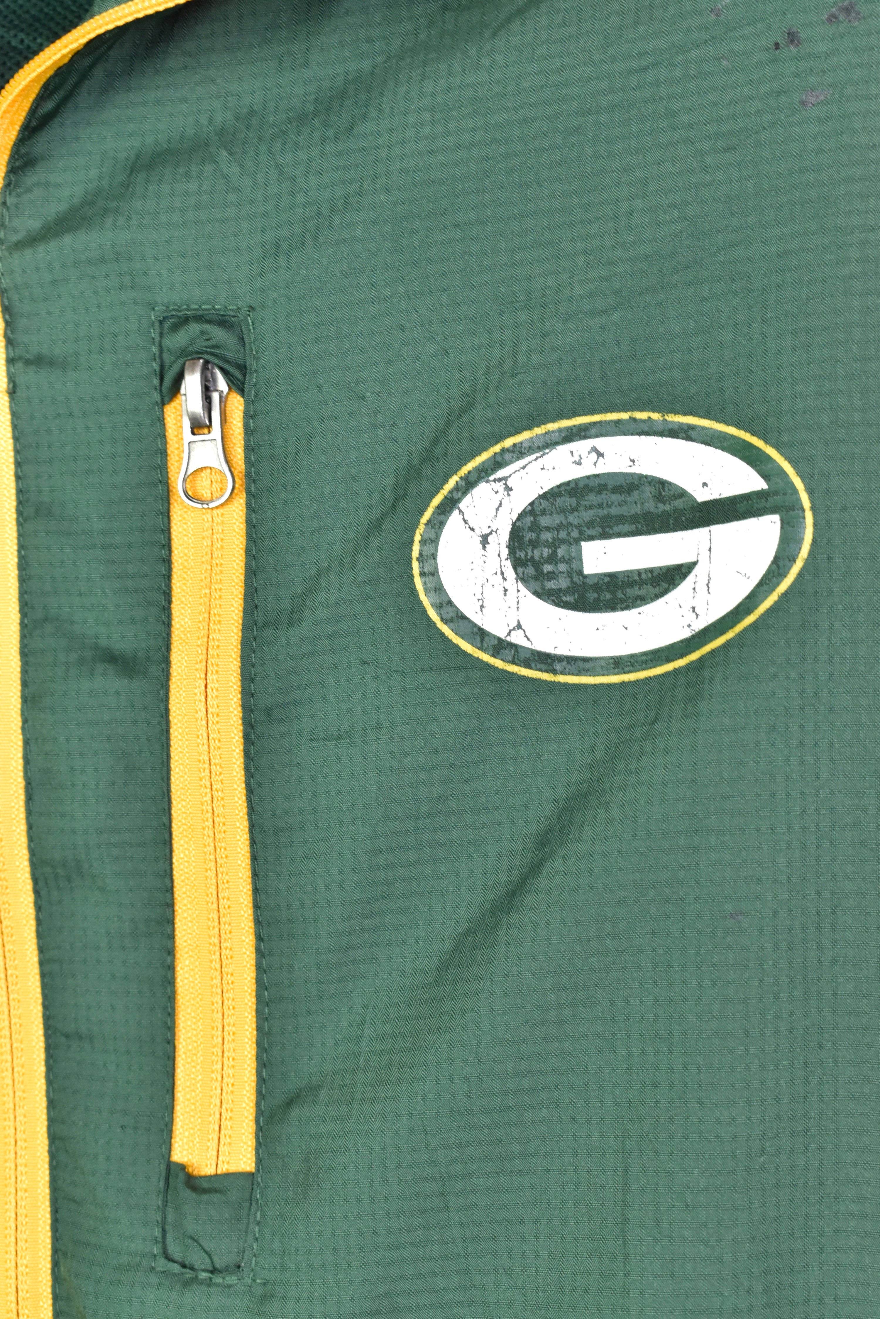 Vintage nfl green bay packers green windbreaker jacket | large PRO SPORT