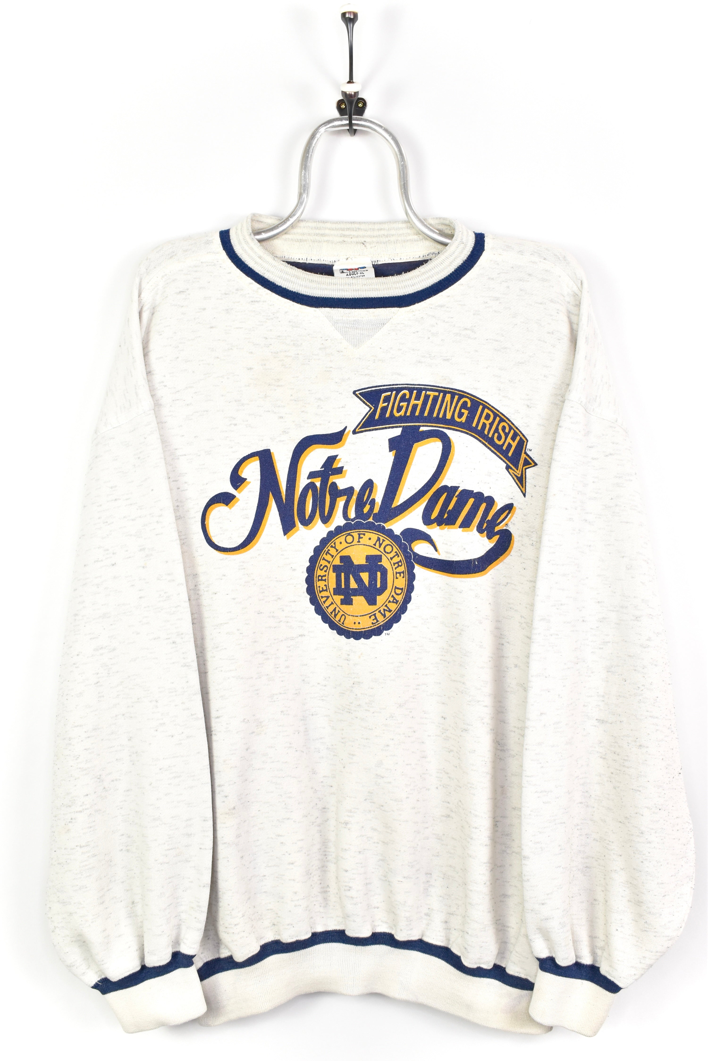 VINTAGE NOTRE DAME UNIVERSITY GREY SWEATSHIRT | XL COLLEGE