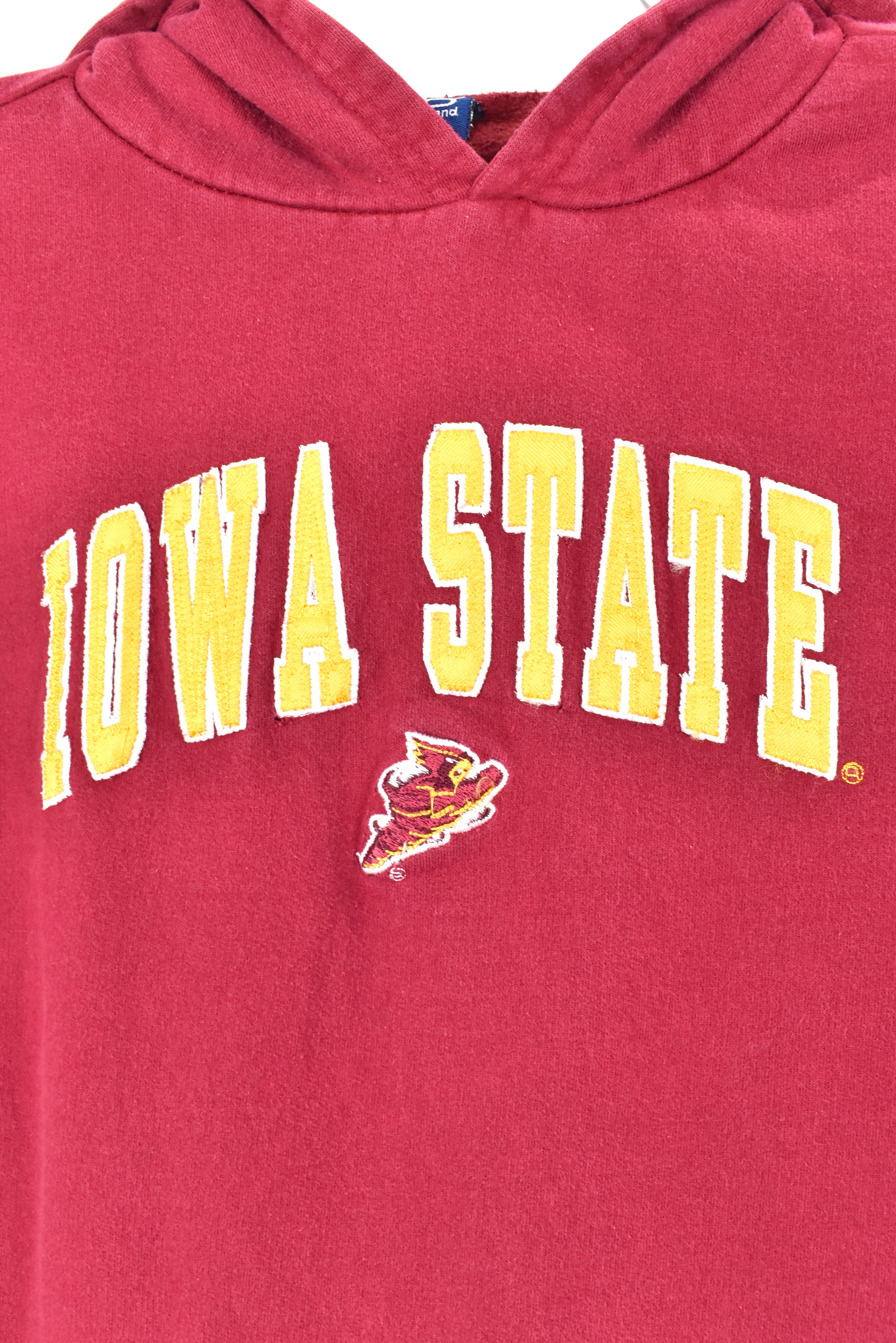 VINTAGE IOWA STATE UNIVERSITY EMBROIDERED BURGUNDY HOODIE | MEDIUM COLLEGE