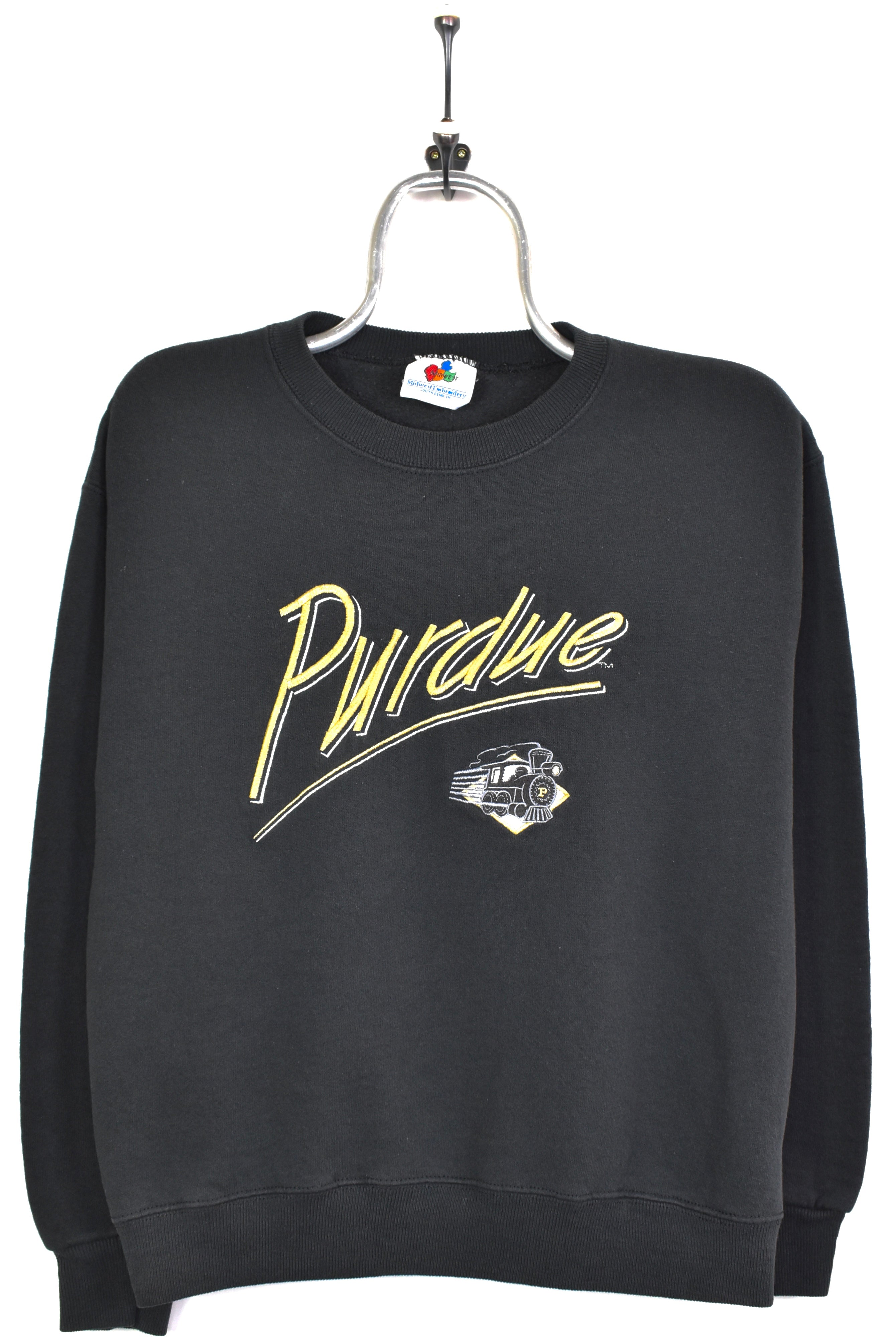 Vintage Purdue University embroidered black sweatshirt | Small COLLEGE