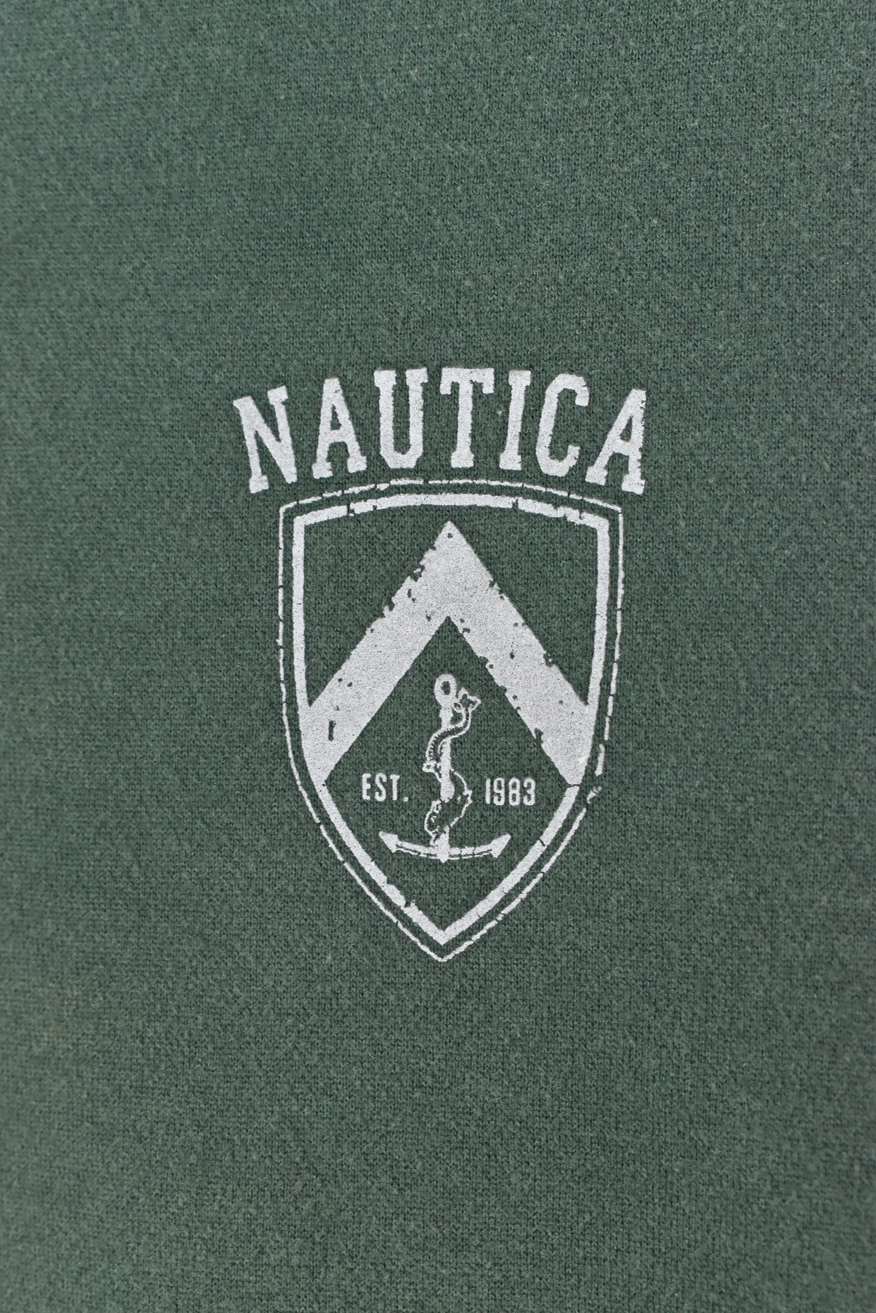 VINTAGE NAUTICA GREEN 1/4 ZIP SWEATSHIRT | LARGE NAUTICA