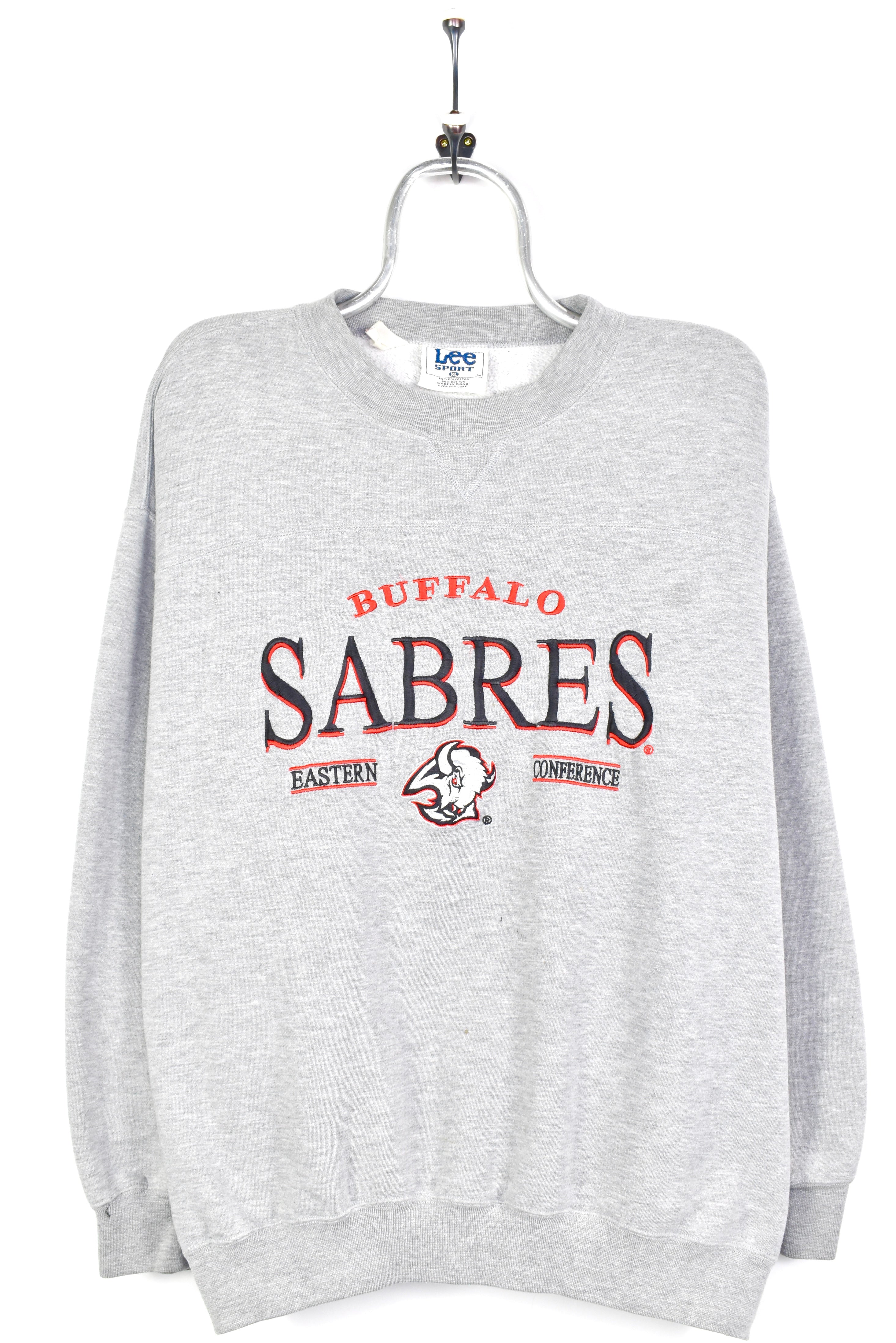 VINTAGE NHL BUFFALO SABRES EMBROIDERED GREY SWEATSHIRT | XL PRO SPORT