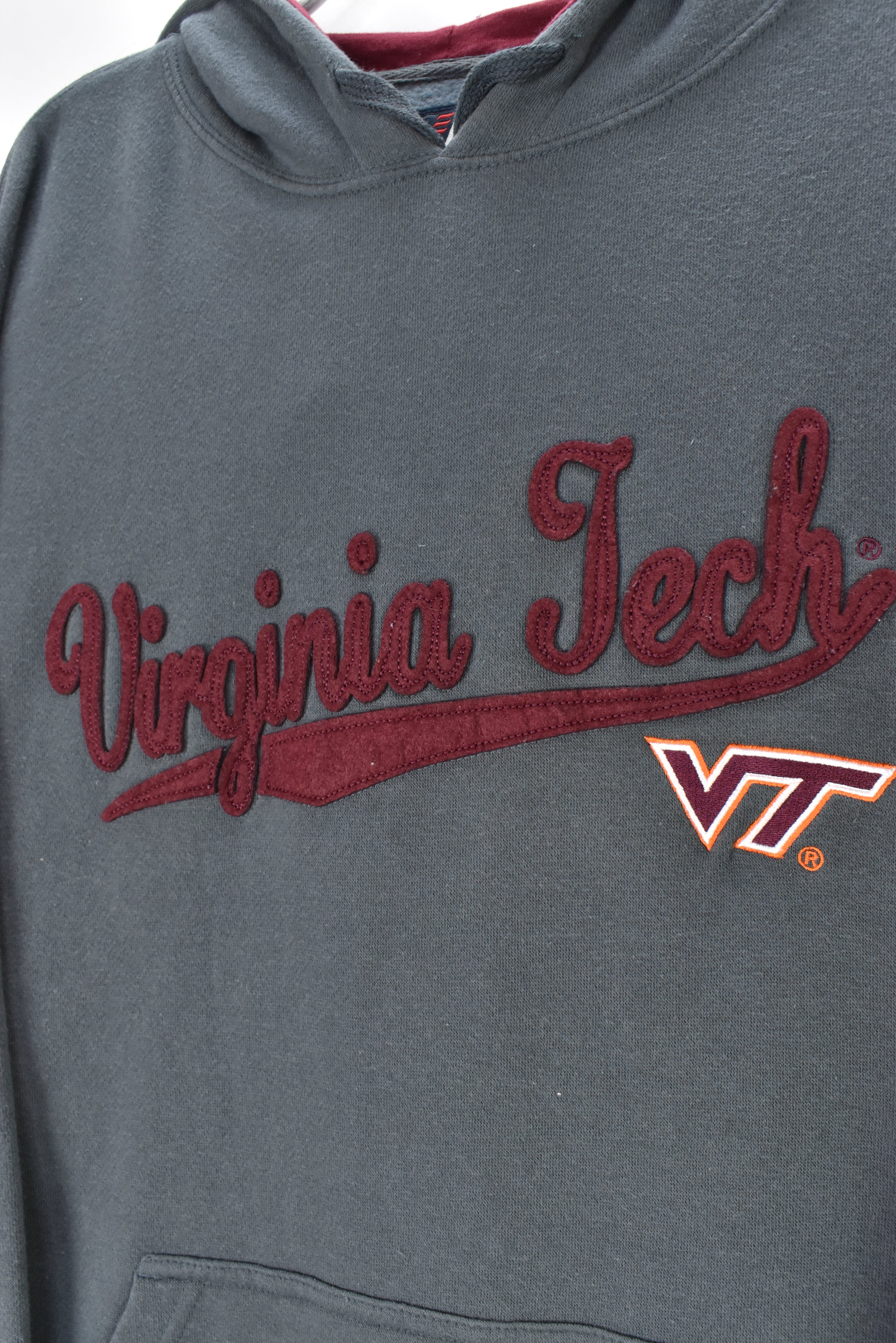 VINTAGE VIRGINIA TECH UNIVERSITY GREY HOODIE | XL COLLEGE