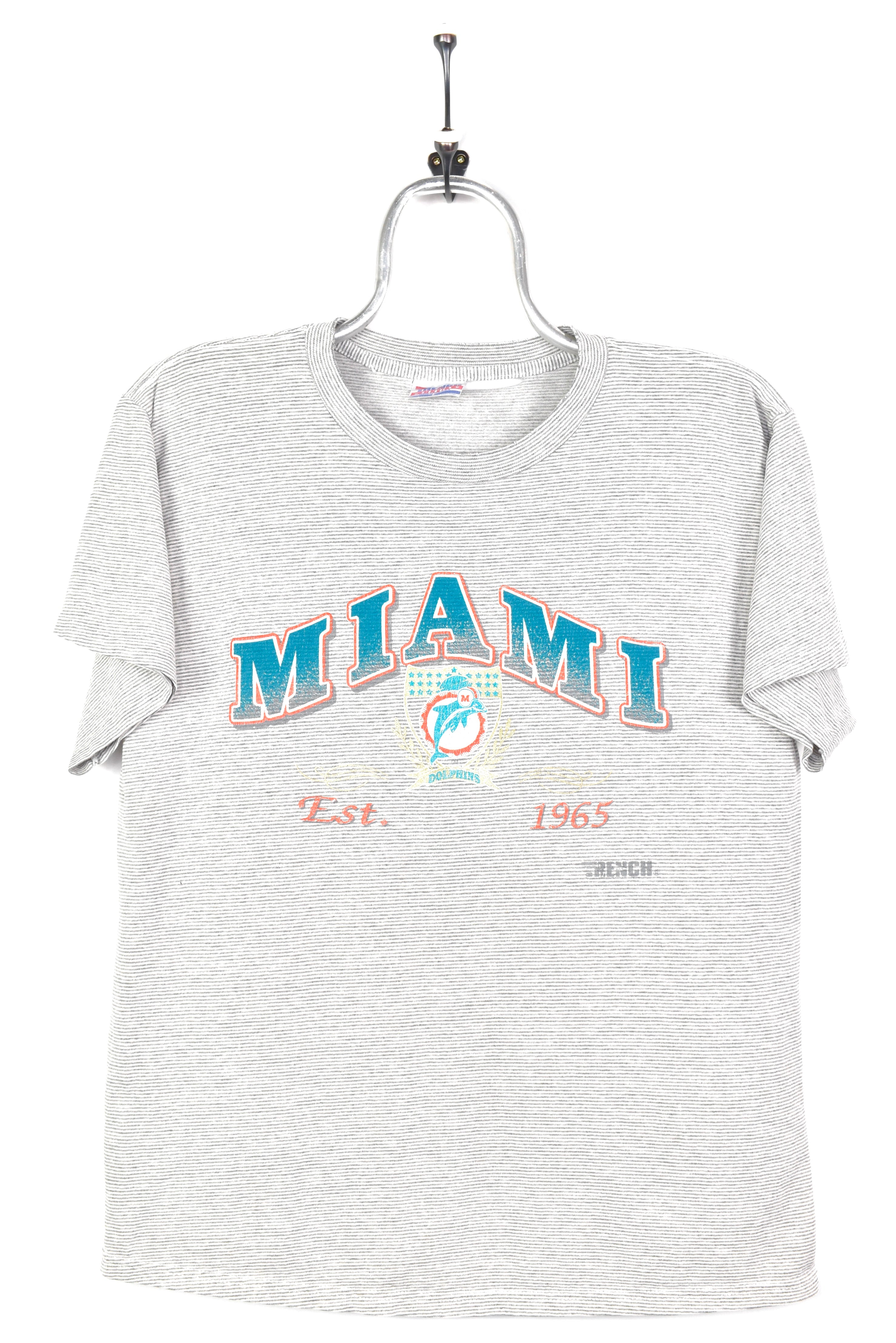 VINTAGE NFL MIAMI DOLPHINS GREY T-SHIRT | LARGE PRO SPORT