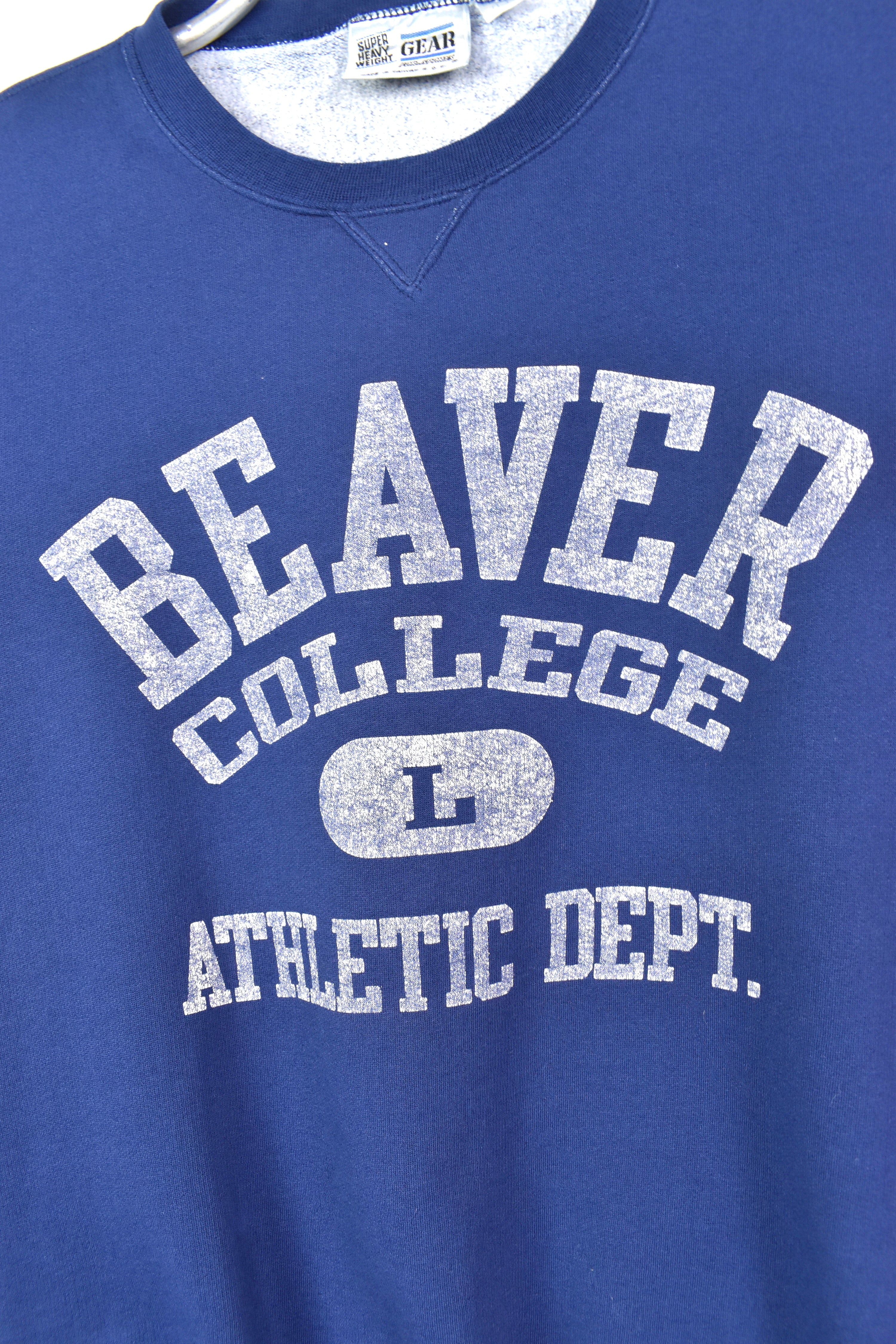 VINTAGE BEAVER COLLEGE NAVY SWEATSHIRT | XL COLLEGE