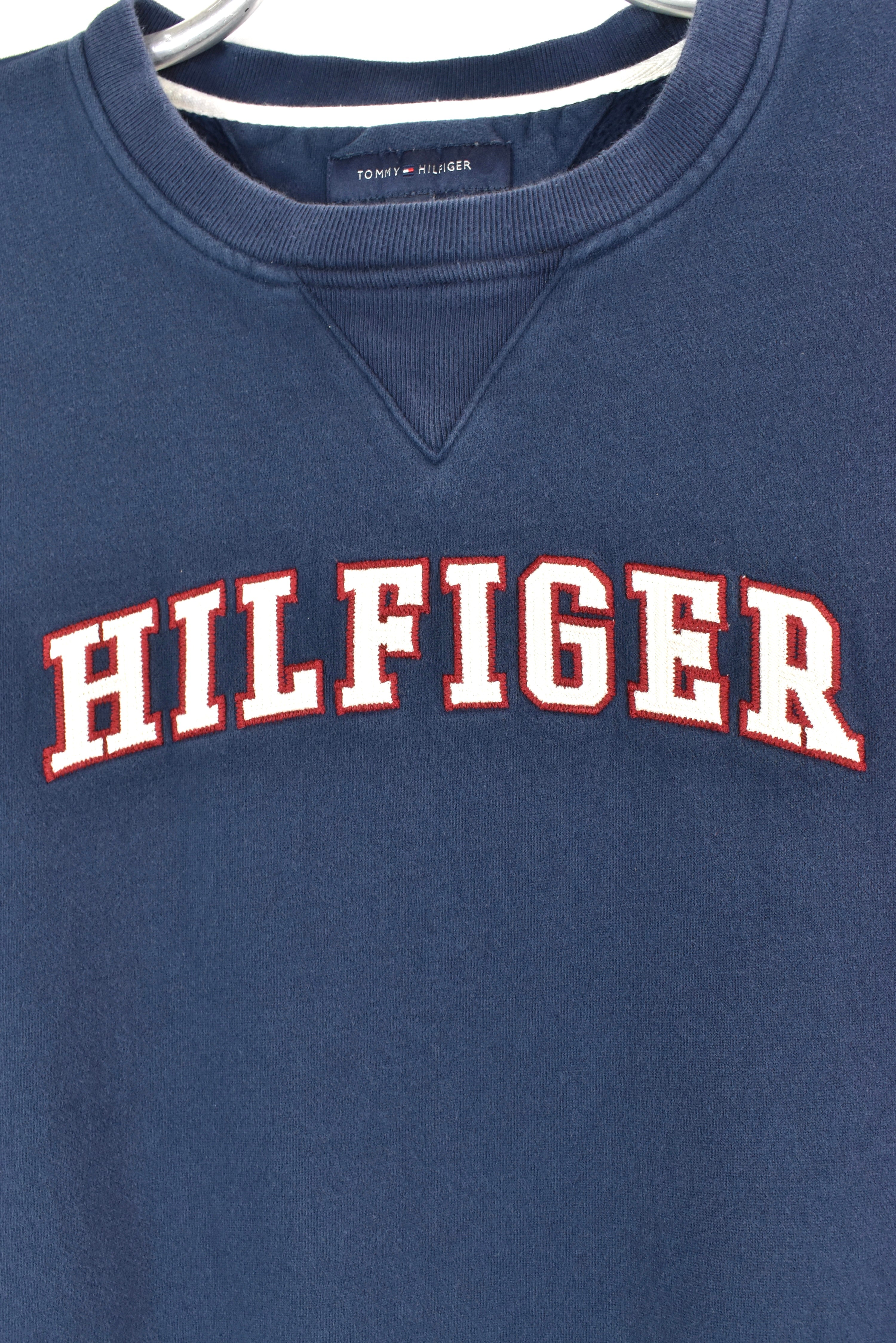 VINTAGE TOMMY HILFIGER EMBROIDERED NAVY SWEATSHIRT | XXL TOMMY HILFIGER