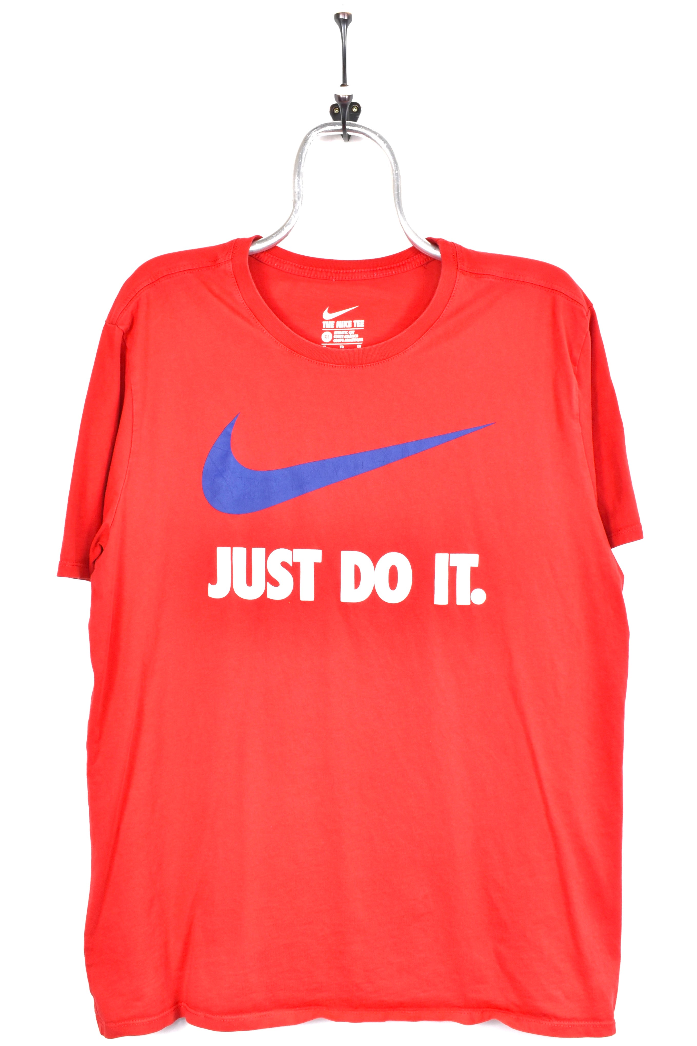 Modern Nike shirt, red graphic tee - AU XL NIKE