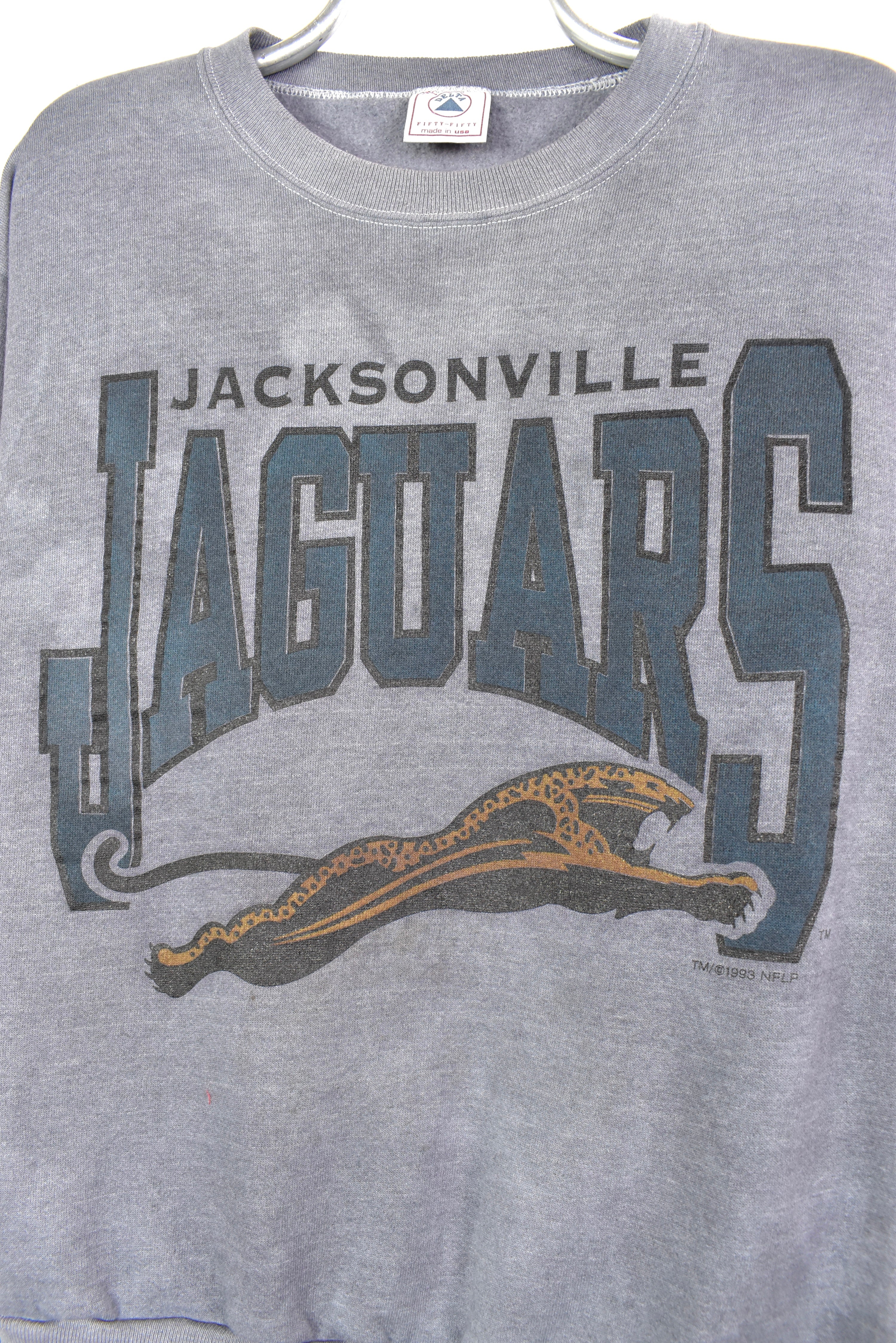 VINTAGE 1993 NFL JACKSONVILLE JAGUARS PURPLE SWEATSHIRT | LARGE PRO SPORT