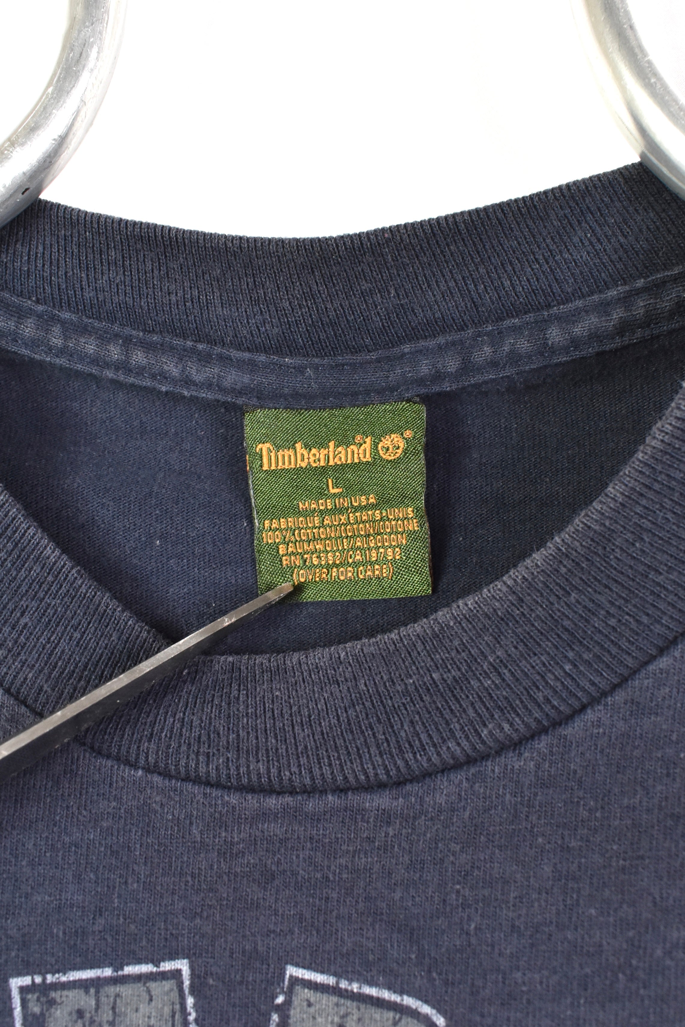 Vintage Timberland shirt, long sleeve navy blue graphic tee - AU L TIMBERLAND