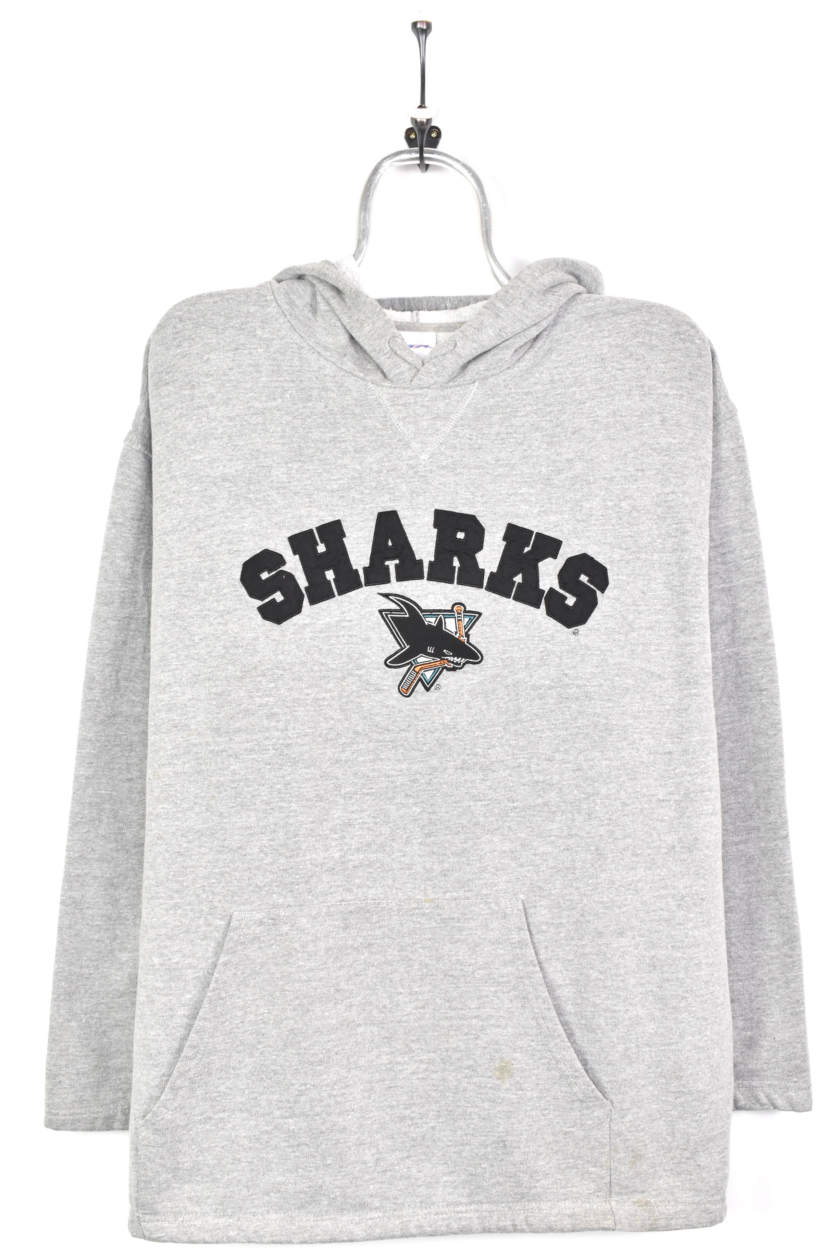 VINTAGE NHL SAN JOSE SHARKS EMBROIDERED GREY HOODIE | XL PRO SPORT