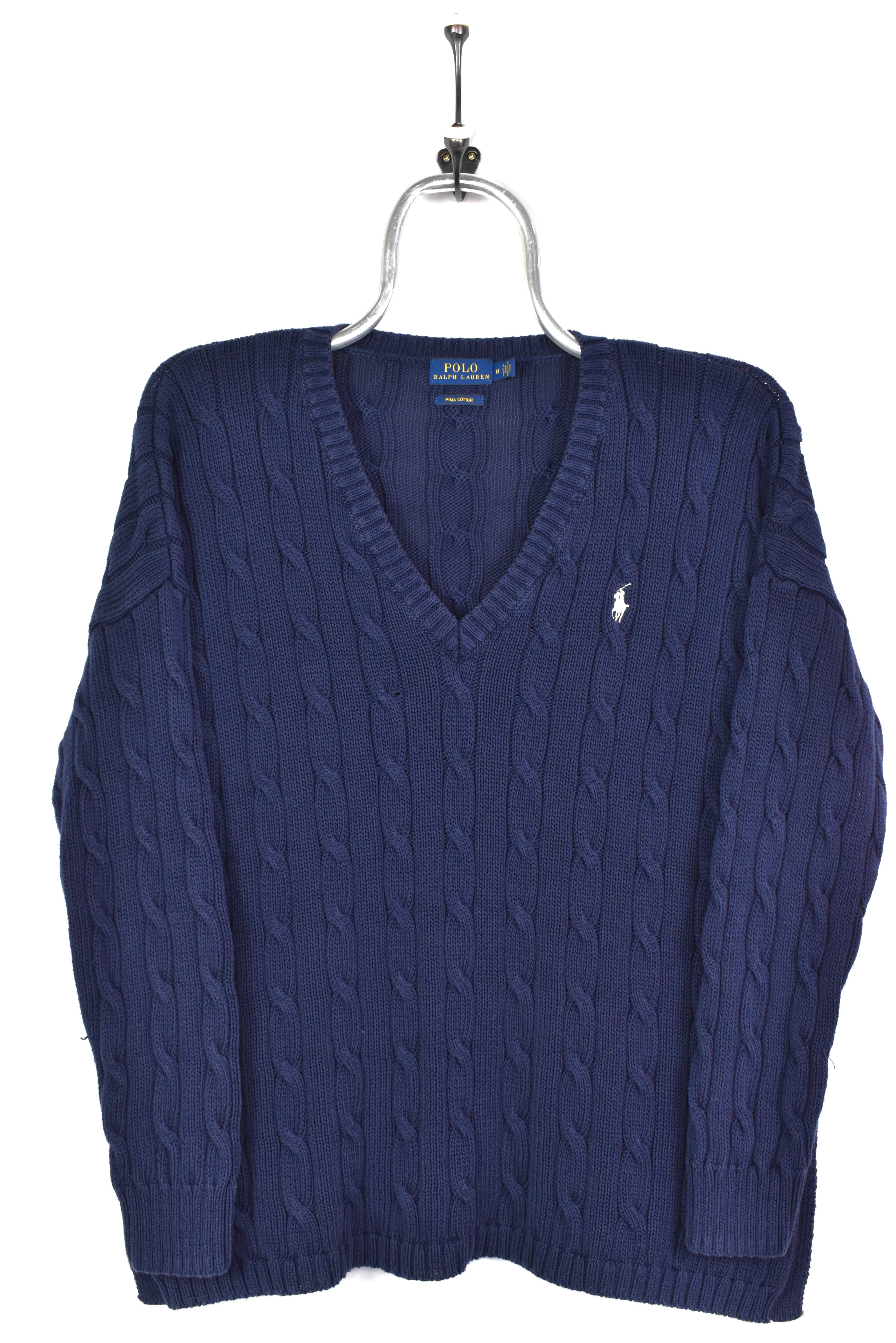 VINTAGE WOMEN'S RALPH LAUREN NAVY KNIT SWEATSHIRT | MEDIUM RALPH LAUREN