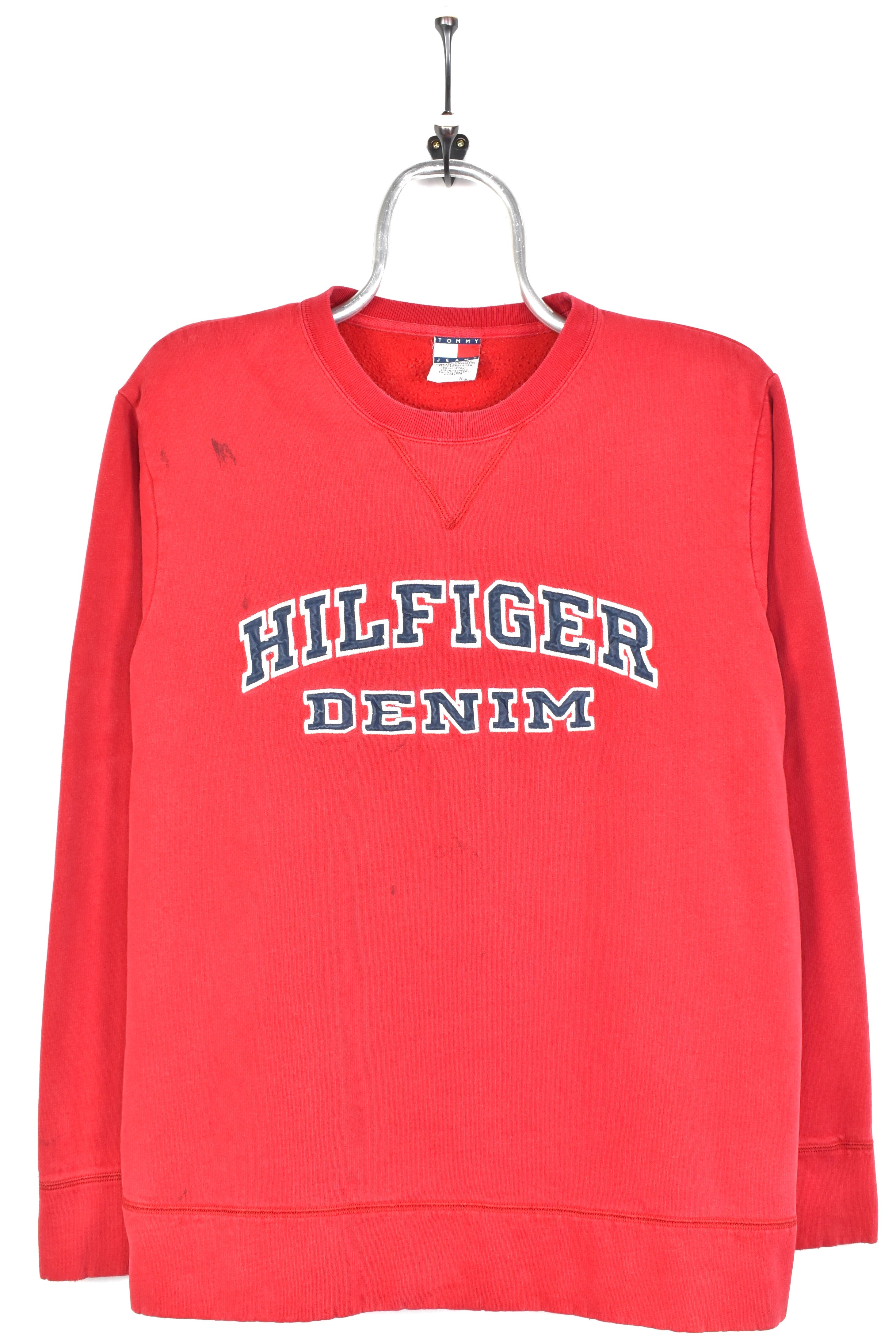 Vintage Tommy Hilfiger sweatshirt, red embroidered crewneck - AU Large TOMMY HILFIGER