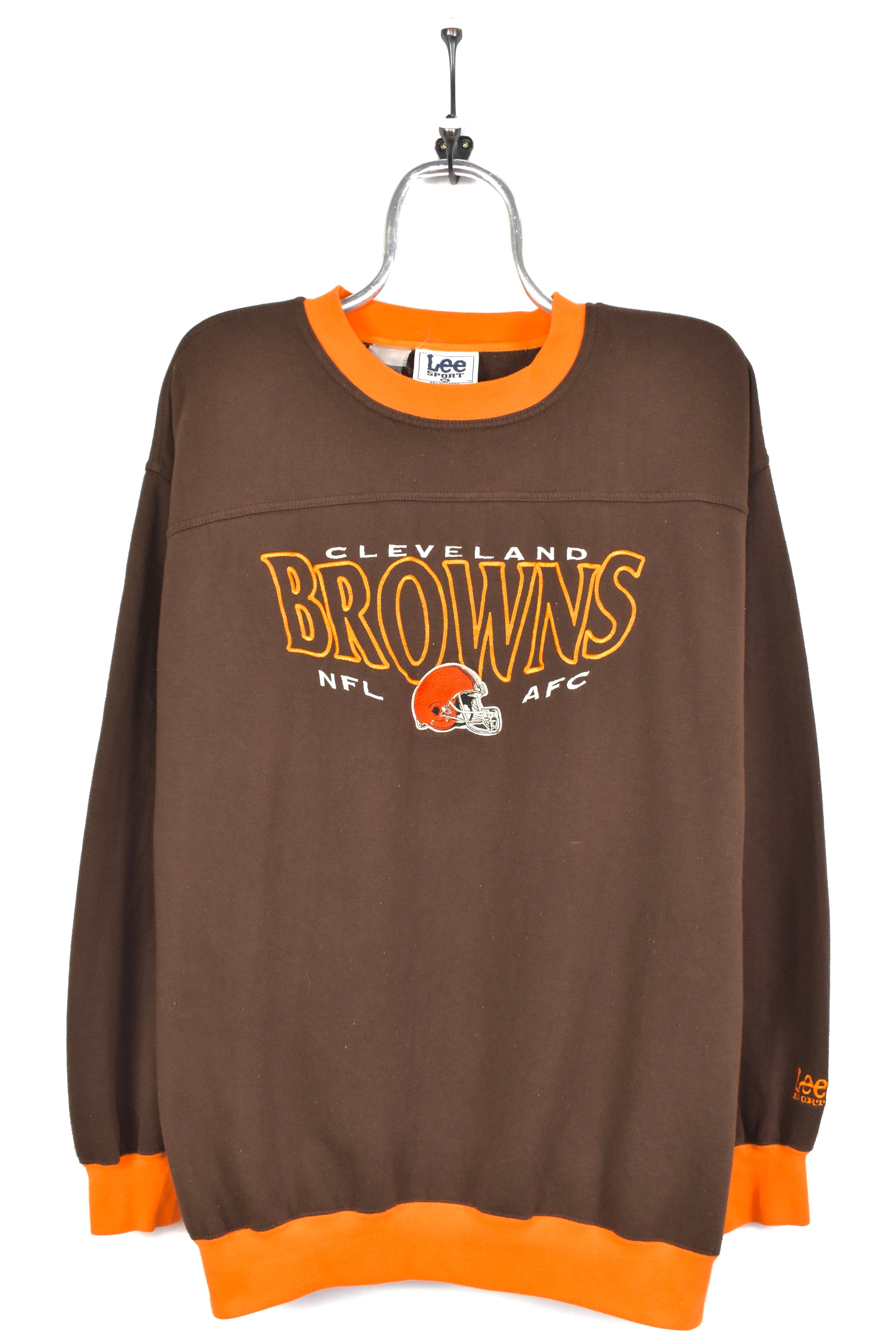 VINTAGE NFL CLEVELAND BROWNS EMBROIDERED BROWN SWEATSHIRT | XL PRO SPORT